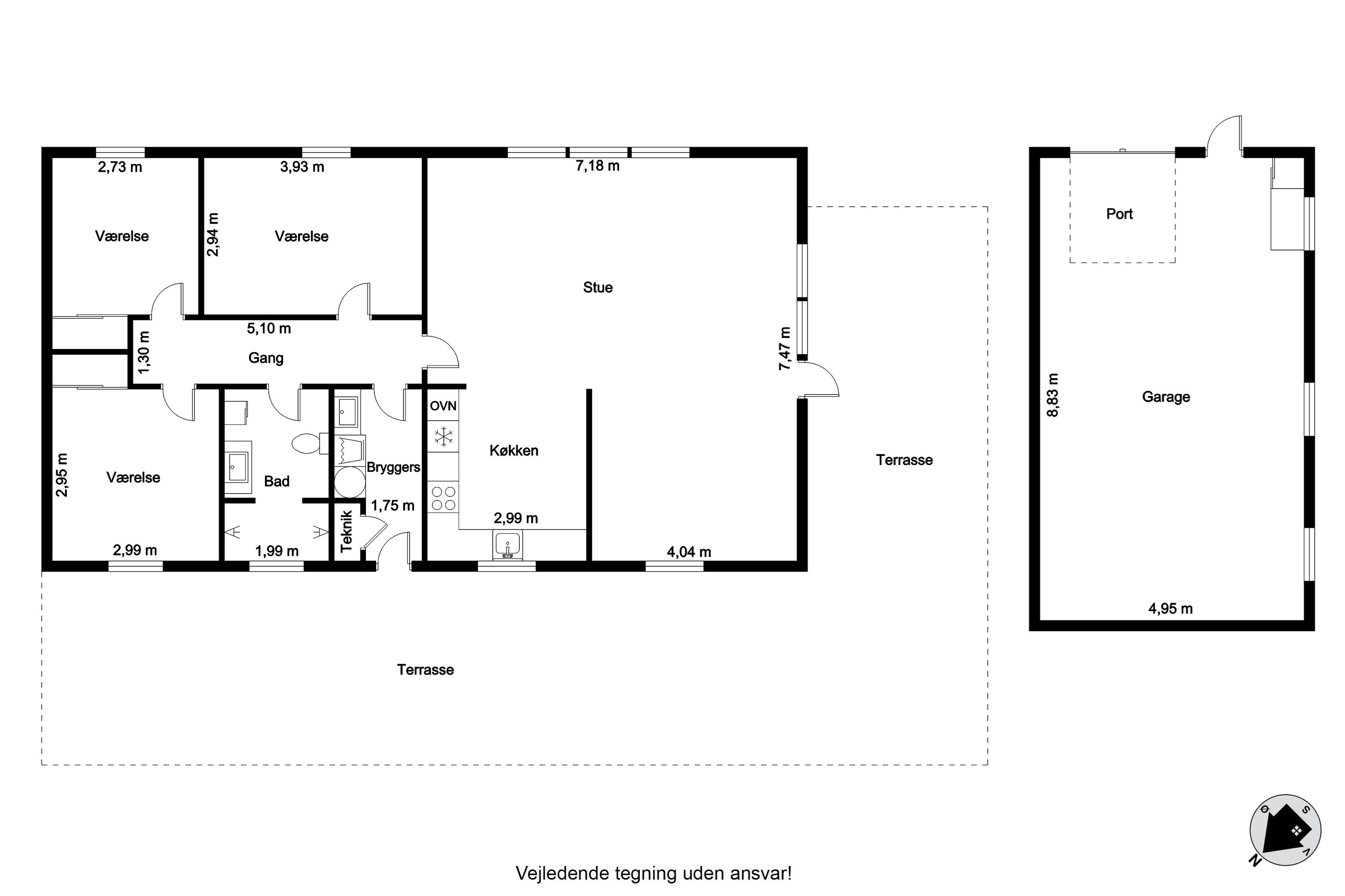 Plantegninger billede af Østkystvejen 366, Voerså, 9300 Sæby
