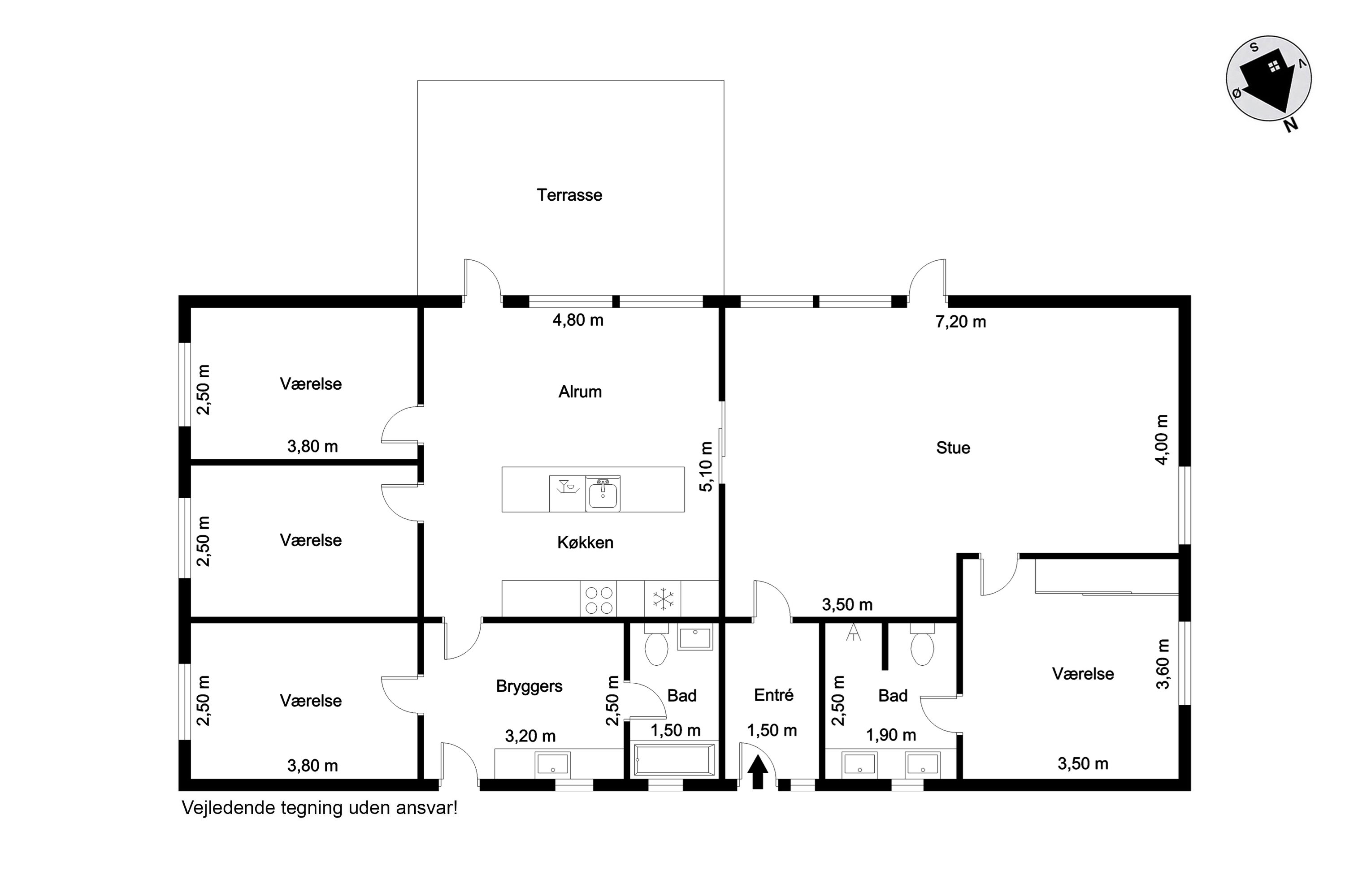 Plantegninger billede af Midsommervej 103, 6261 Bredebro