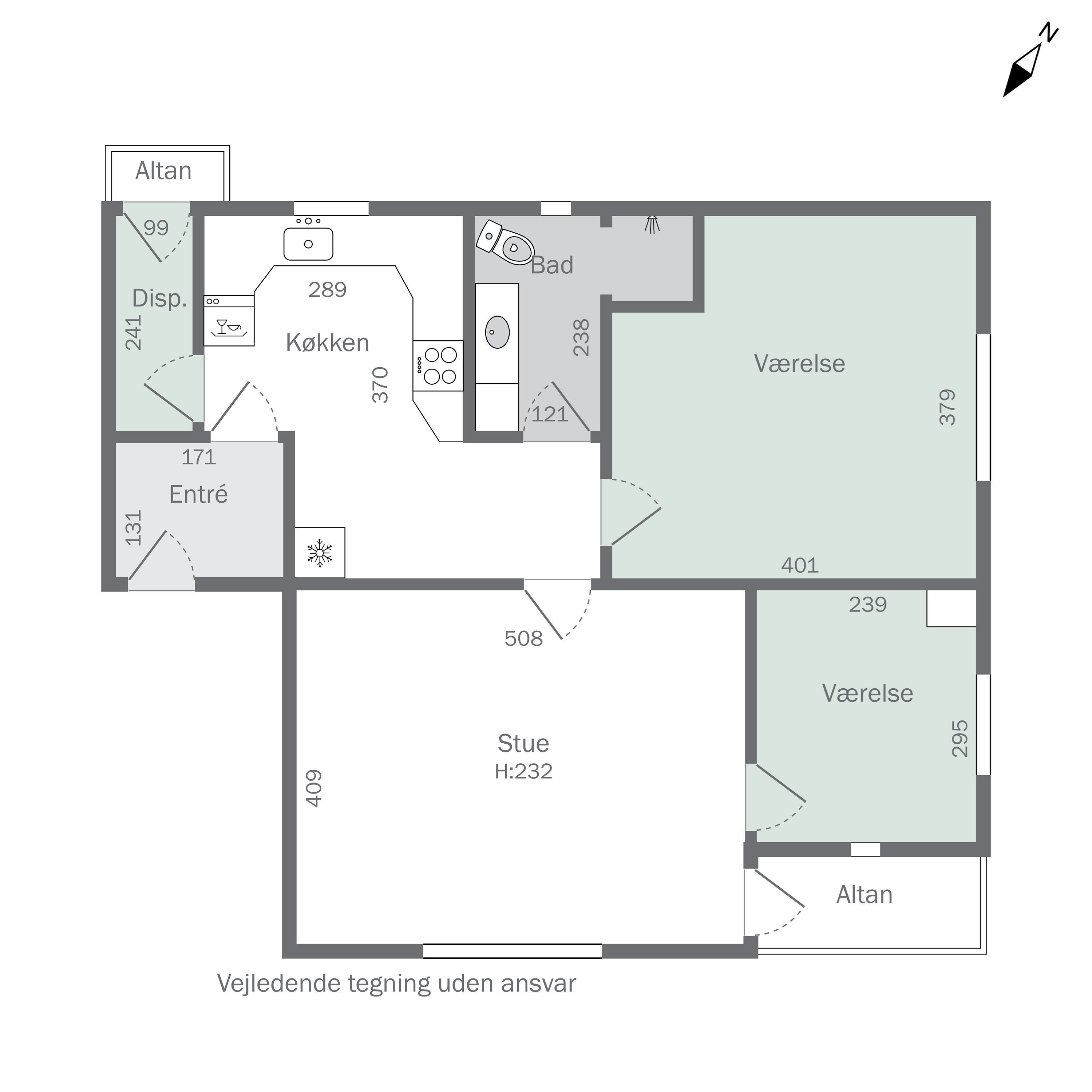 Plantegninger billede af Nørregade 32, 2. th., 8300 Odder