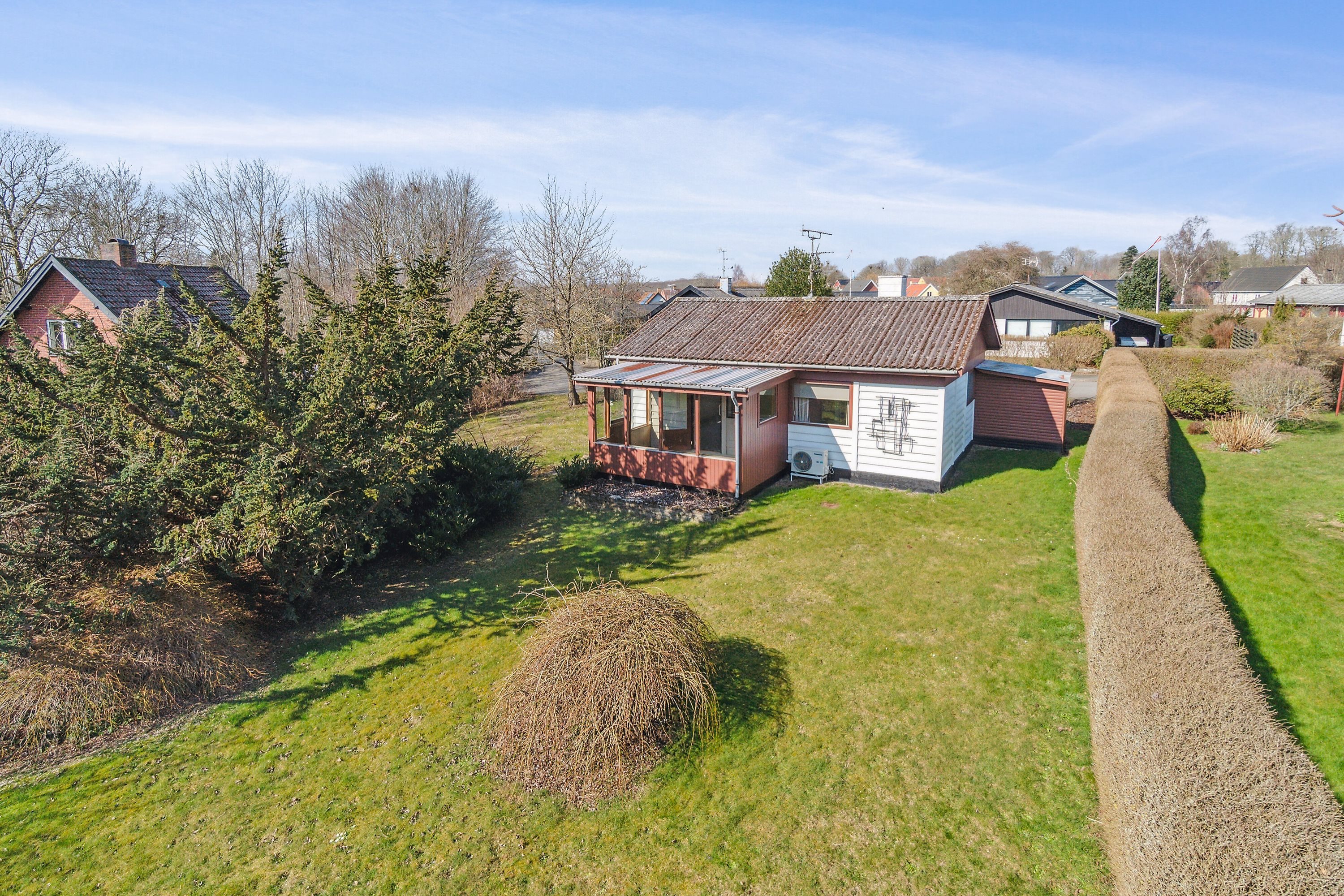 Fremhævet luftfoto billede i fuldskærmstilstand. Billede af Buen 7, Lobbæk, 3720 Aakirkeby