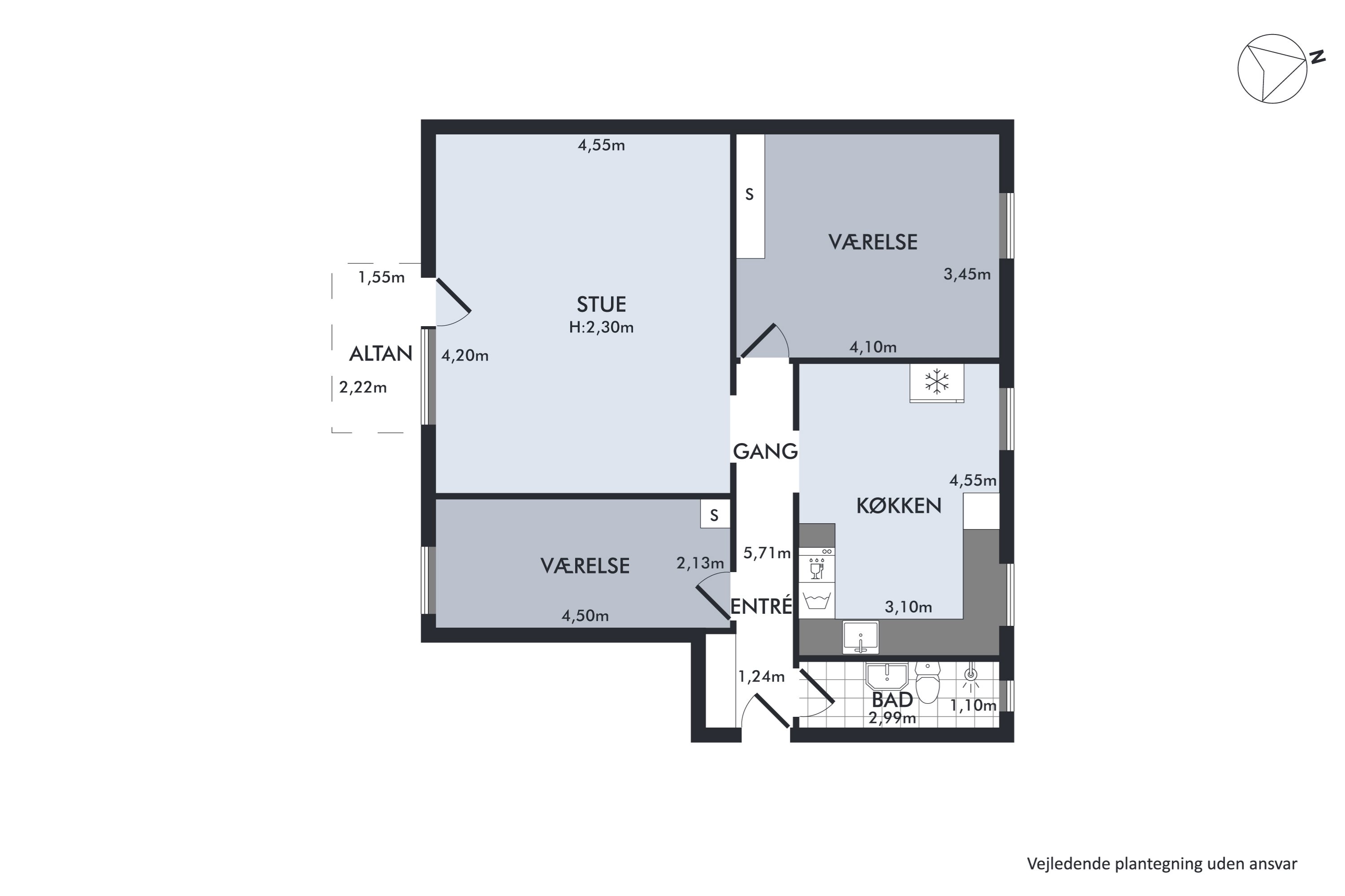 Plantegninger billede af Skovbrynet 2, 1. th., 4681 Herfølge
