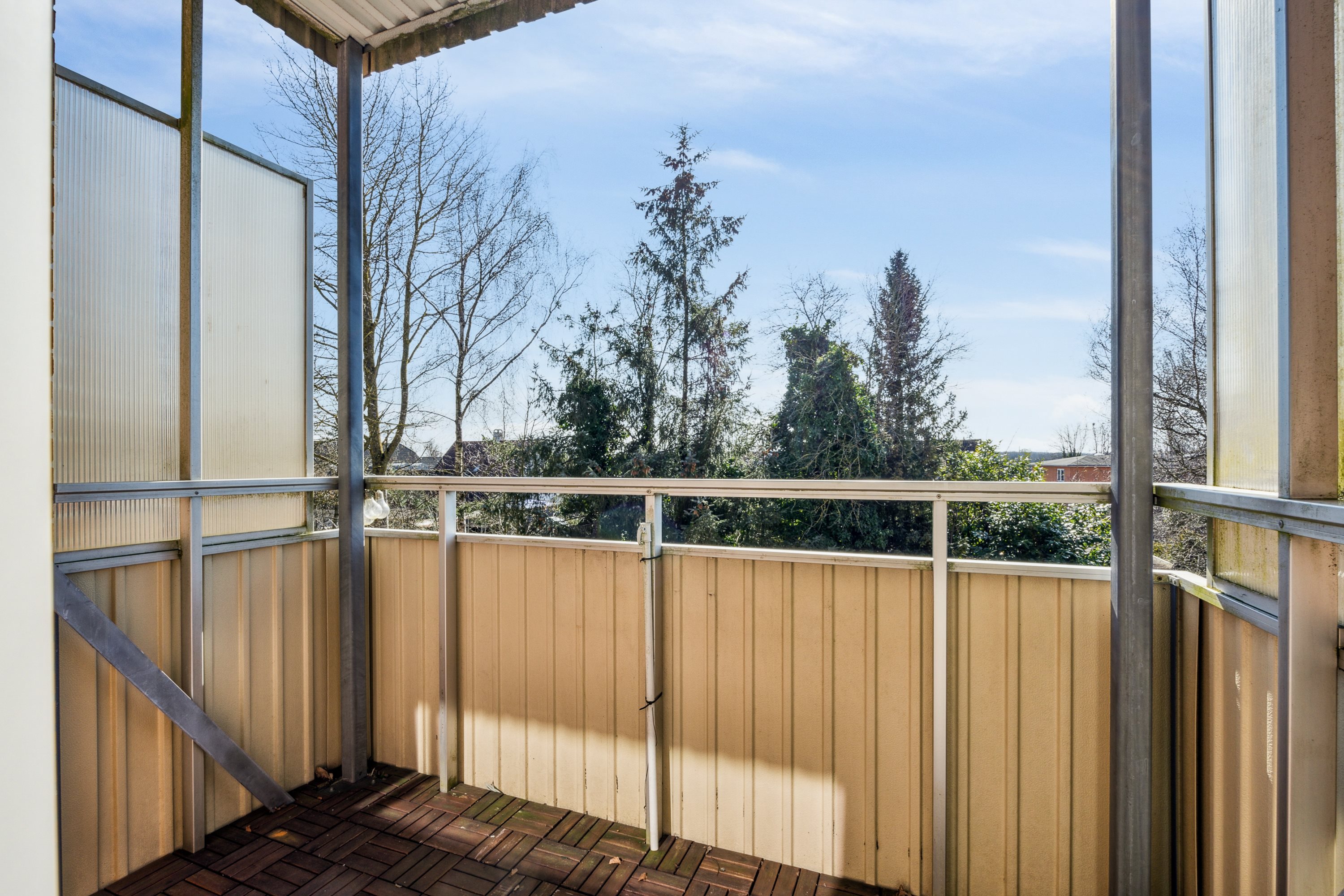 Fremhævet altan billede i fuldskærmstilstand. Billede af Skovbrynet 2, 1. th., 4681 Herfølge