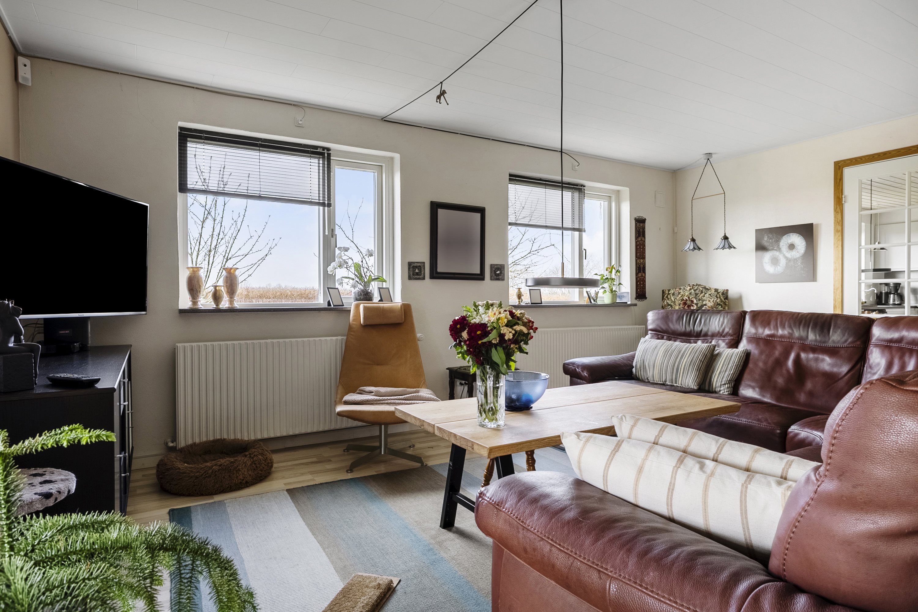 Fremhævet stue billede i fuldskærmstilstand. Billede af Isbjerg Møllevej 66, 6800 Varde