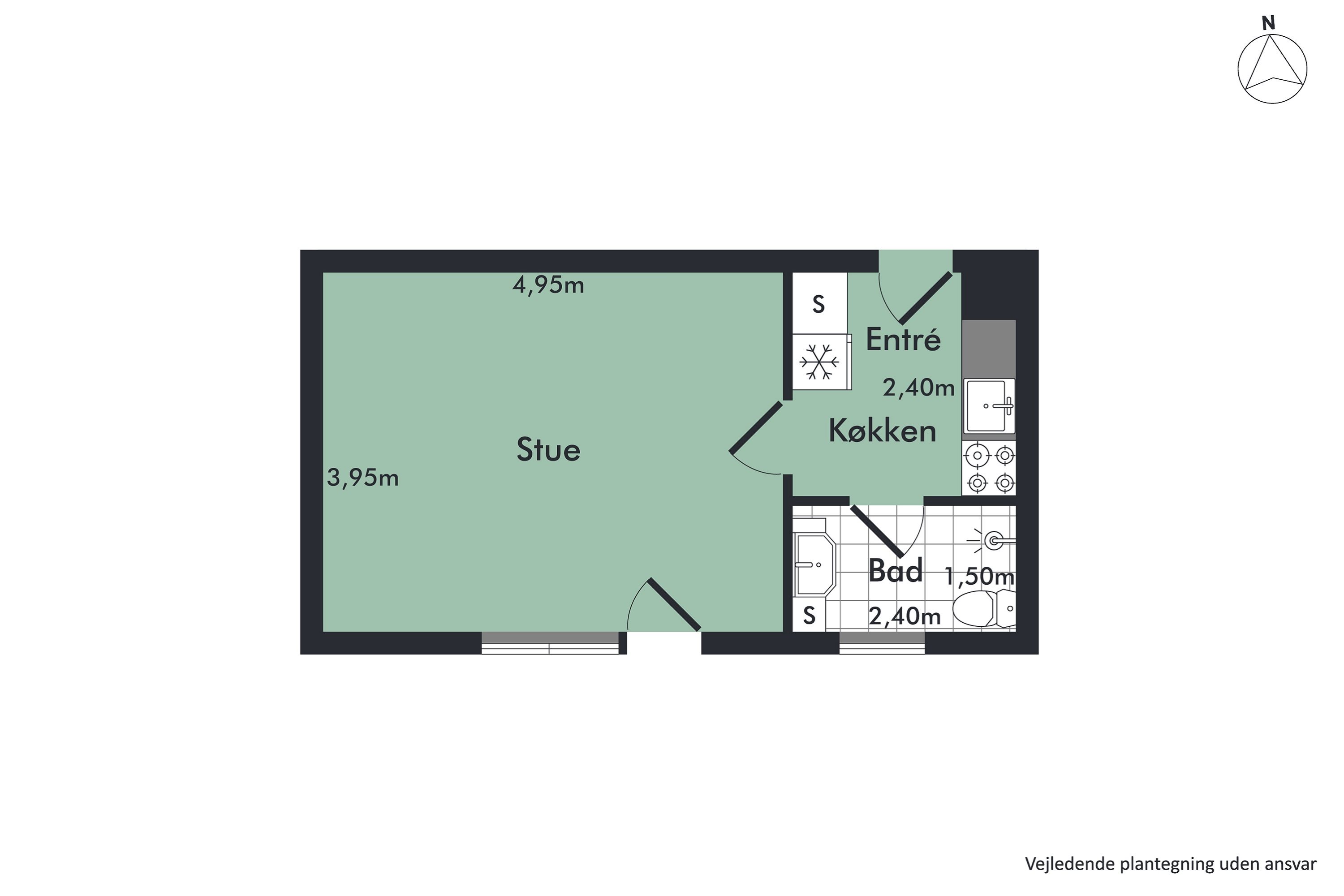 Plantegninger billede af Valdemarsgade 11, 1. mf., 9000 Aalborg
