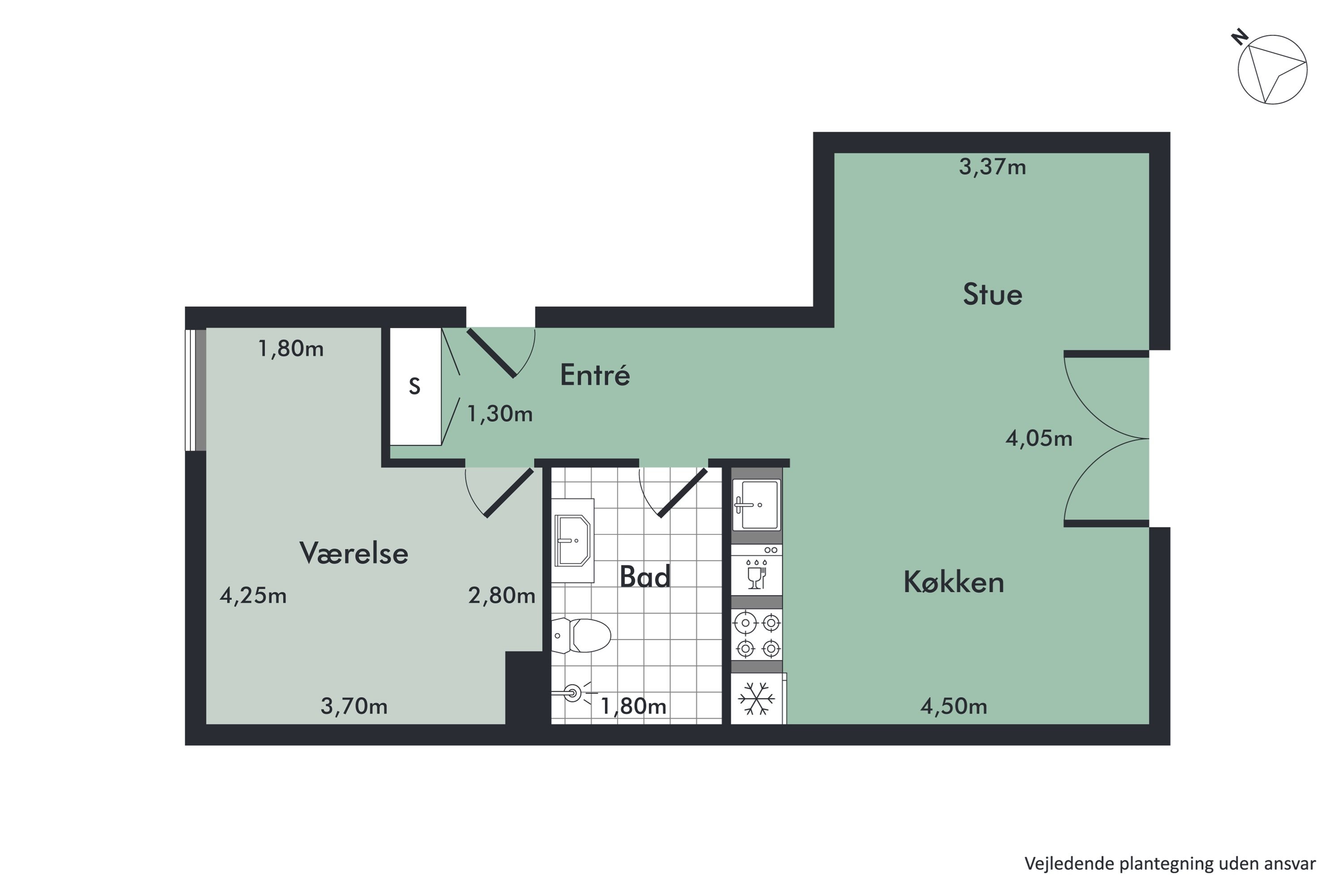 Plantegninger billede af Vesterå 9, 4. tv., 9000 Aalborg