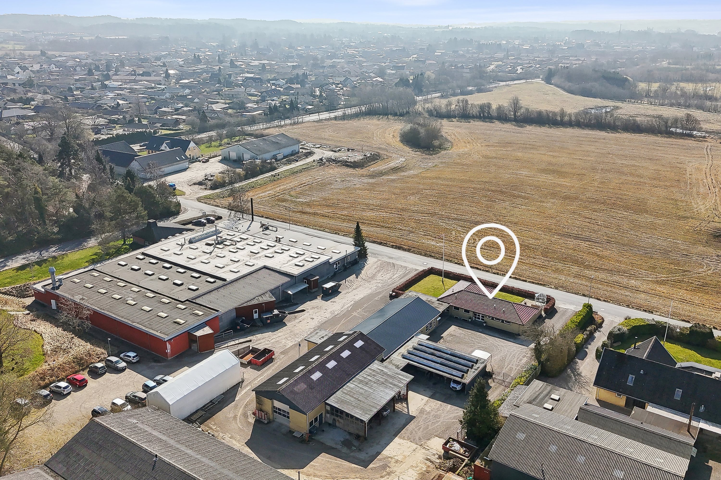 Fremhævet luftfoto billede i fuldskærmstilstand. Billede af Trappehavevej 6, Tved, 5700 Svendborg