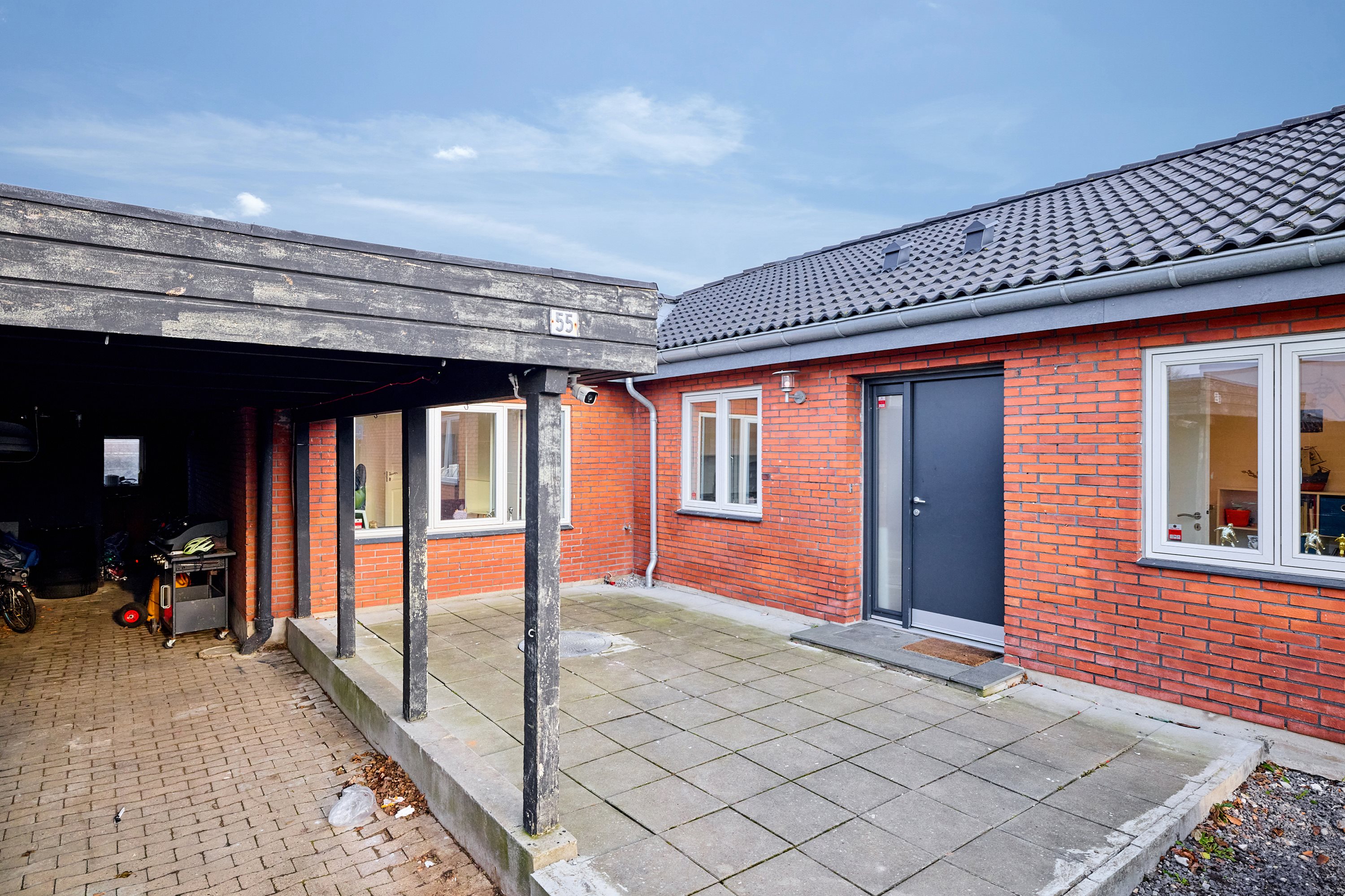 Fremhævet facade billede i fuldskærmstilstand. Billede af Havkærvej 55, 8381 Tilst