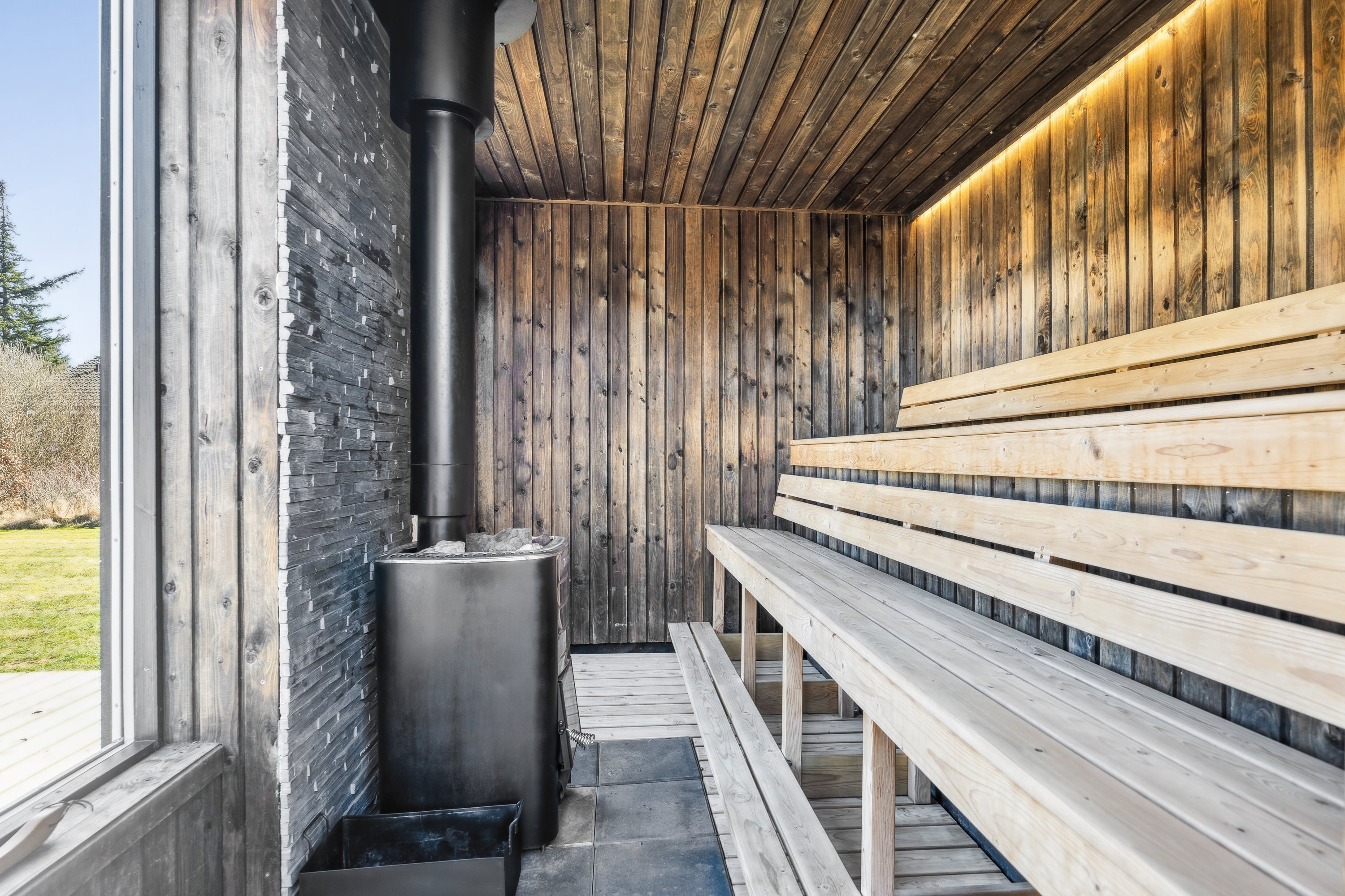 Fremhævet sauna billede i fuldskærmstilstand. Billede af Kronvildtvej 168, Krogen, 9460 Brovst
