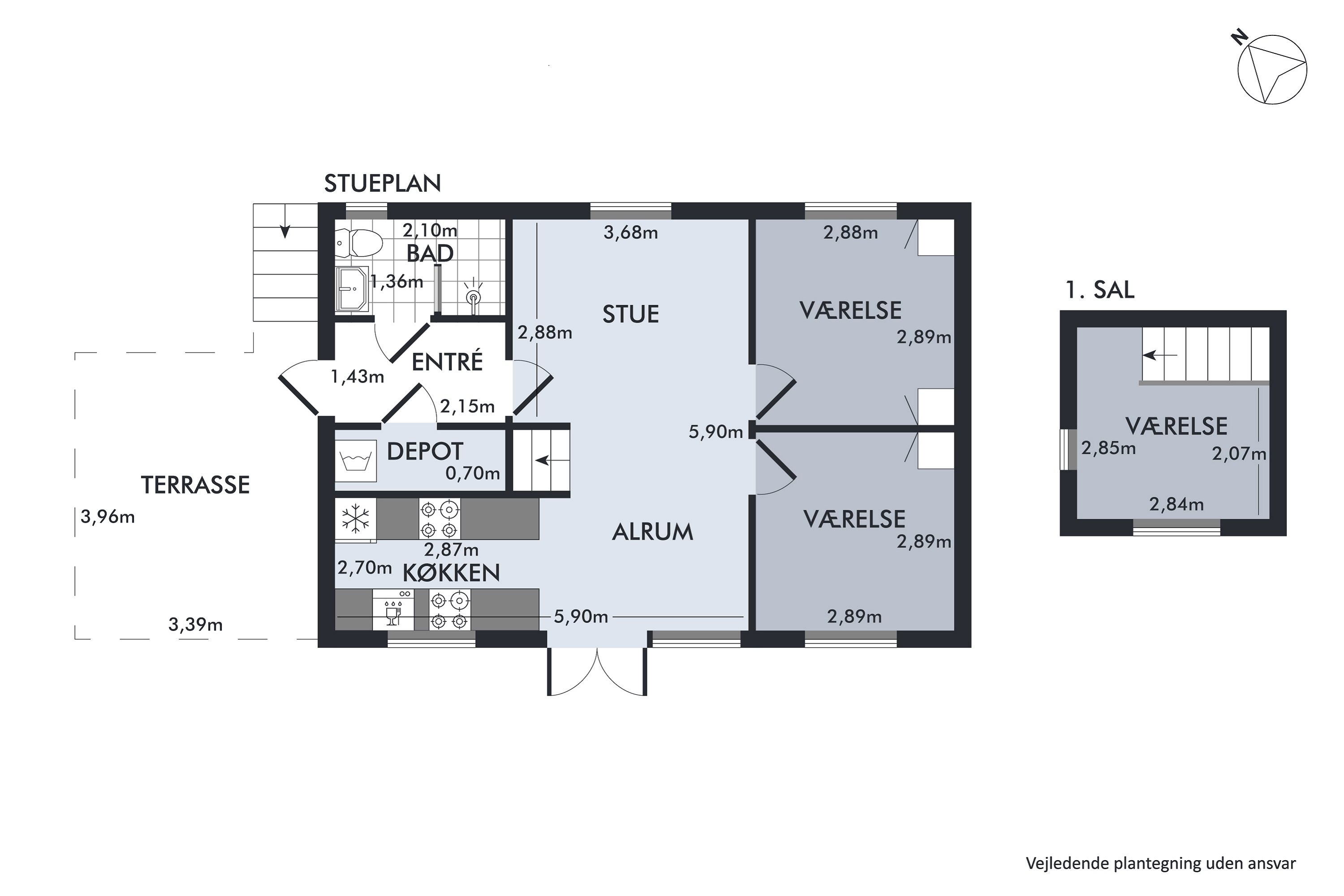 Plantegninger billede af Øerkrogvejen 2, 356., 8400 Ebeltoft