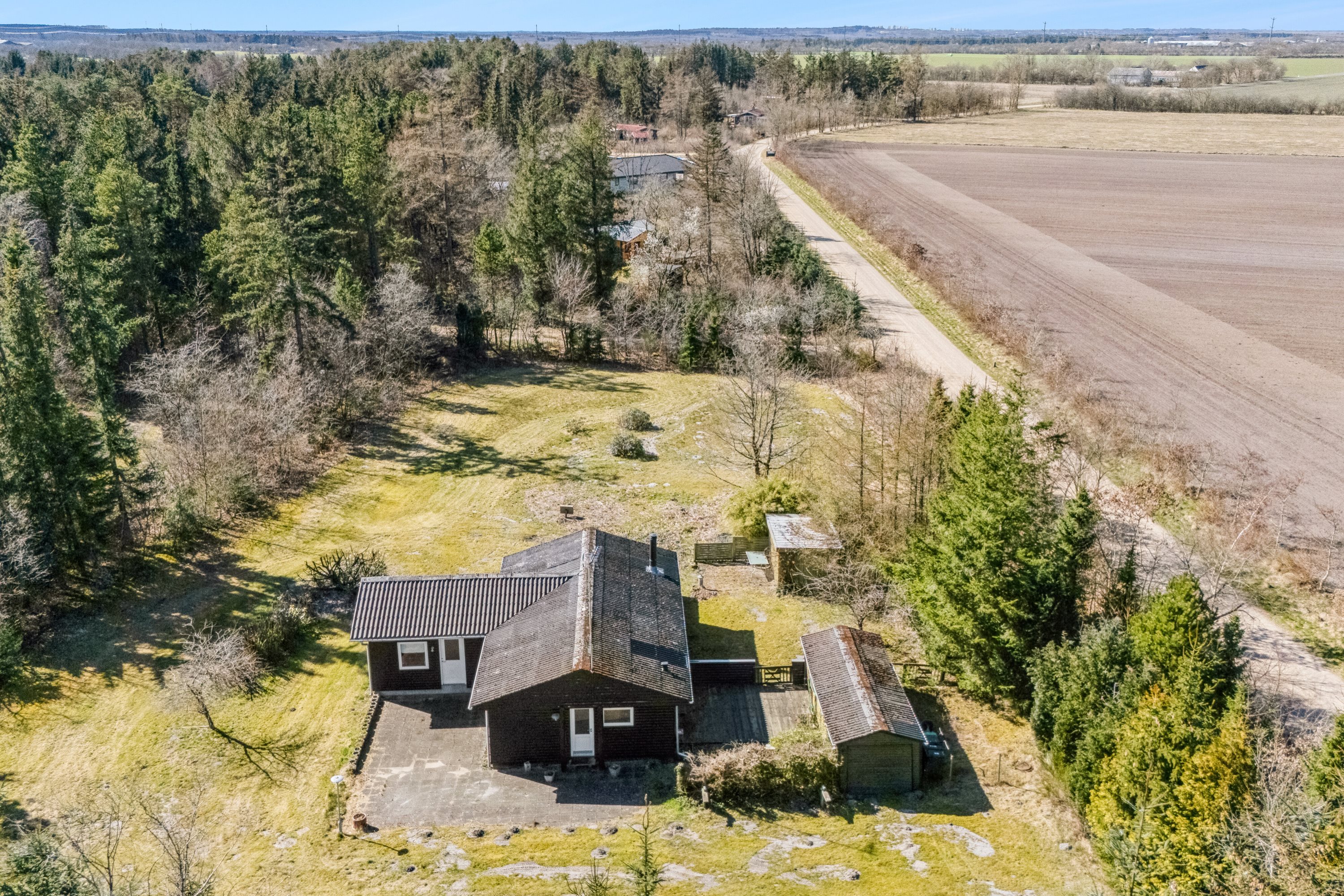 Fremhævet luftfoto billede i fuldskærmstilstand. Billede af Tyttebærvej 48, 7441 Bording