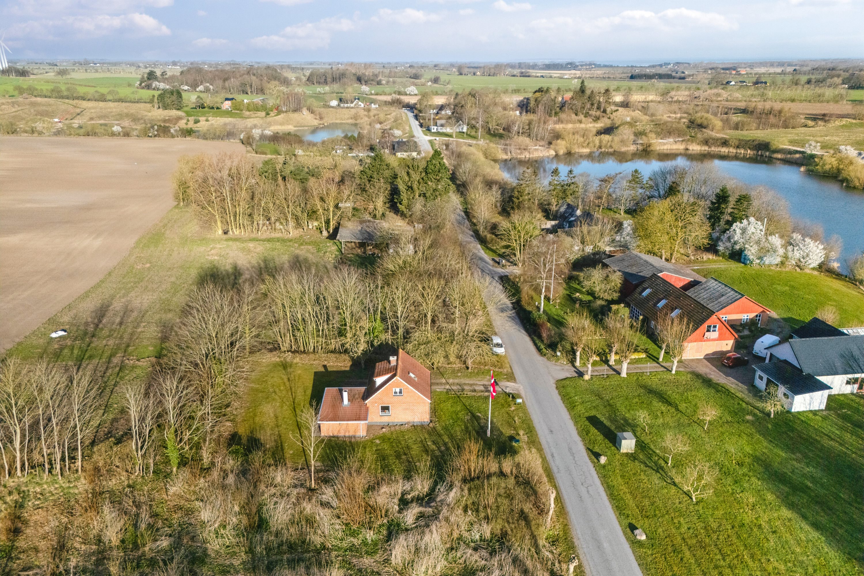 Fremhævet luftfoto billede i fuldskærmstilstand. Billede af P Hansens Gyden 40, Gyngstrup Mark, 5450 Otterup