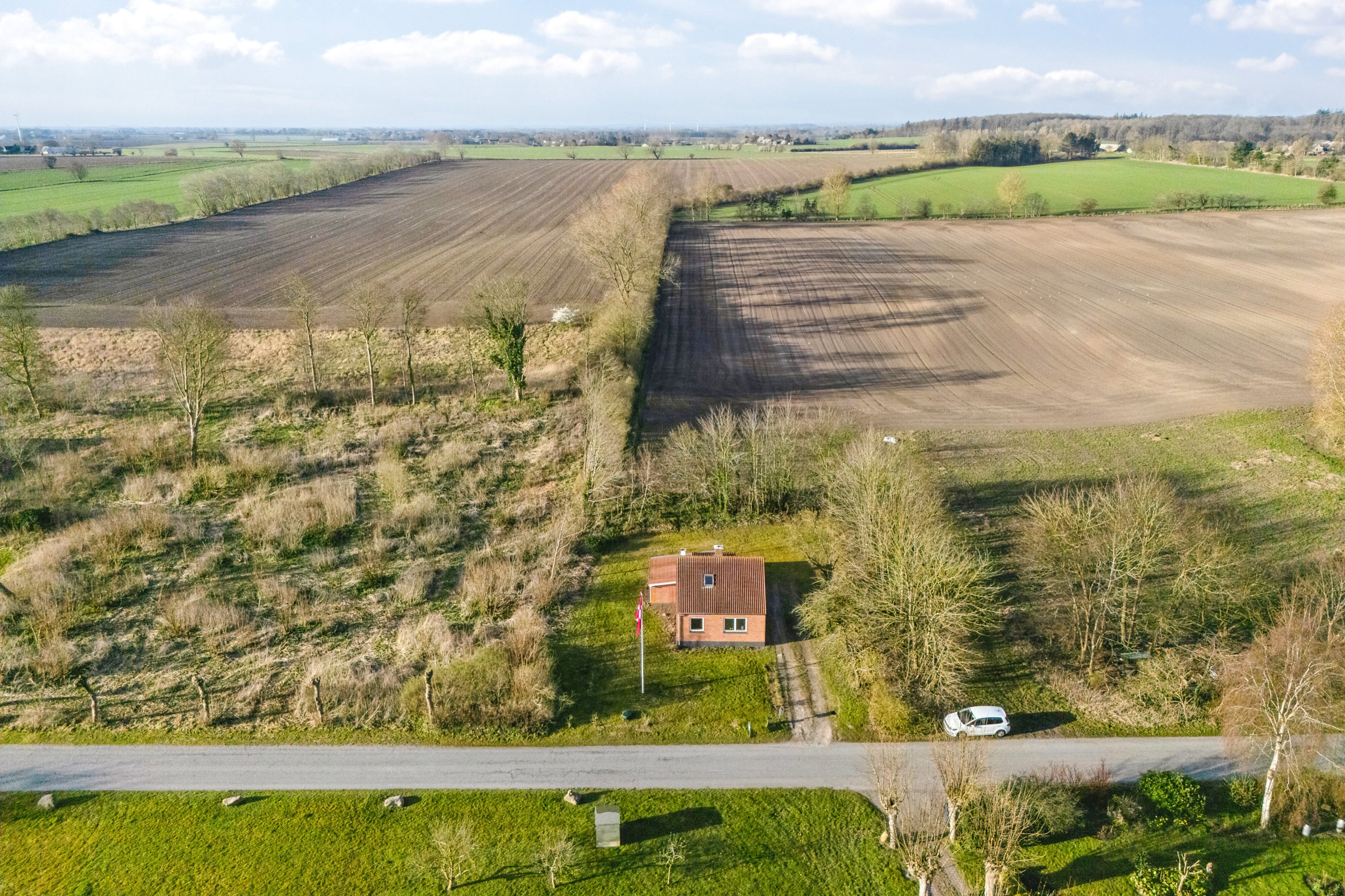 Fremhævet luftfoto billede i fuldskærmstilstand. Billede af P Hansens Gyden 40, Gyngstrup Mark, 5450 Otterup