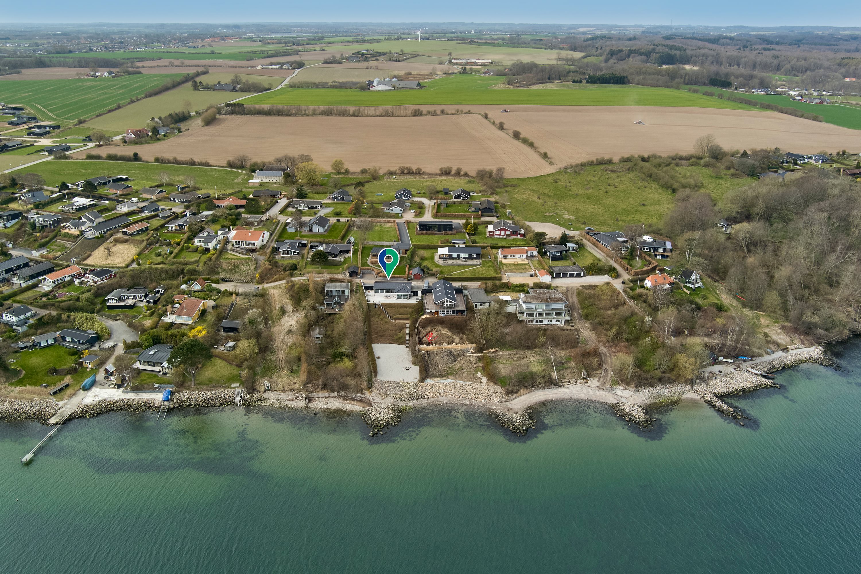 Fremhævet luftfoto billede i fuldskærmstilstand. Billede af Niels Pedersensvej 45B, Mørkholt, 7080 Børkop