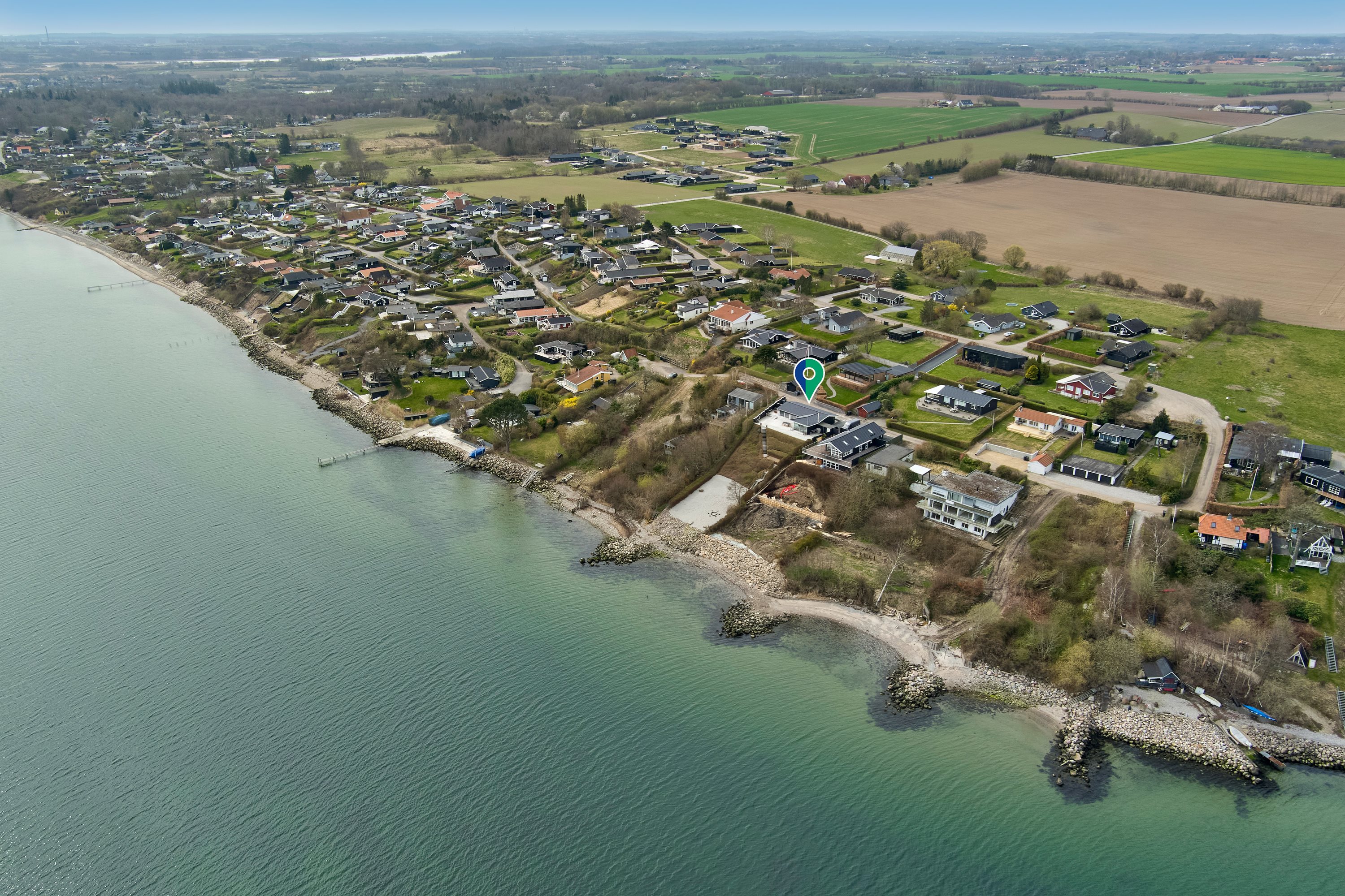 Fremhævet luftfoto billede i fuldskærmstilstand. Billede af Niels Pedersensvej 45B, Mørkholt, 7080 Børkop