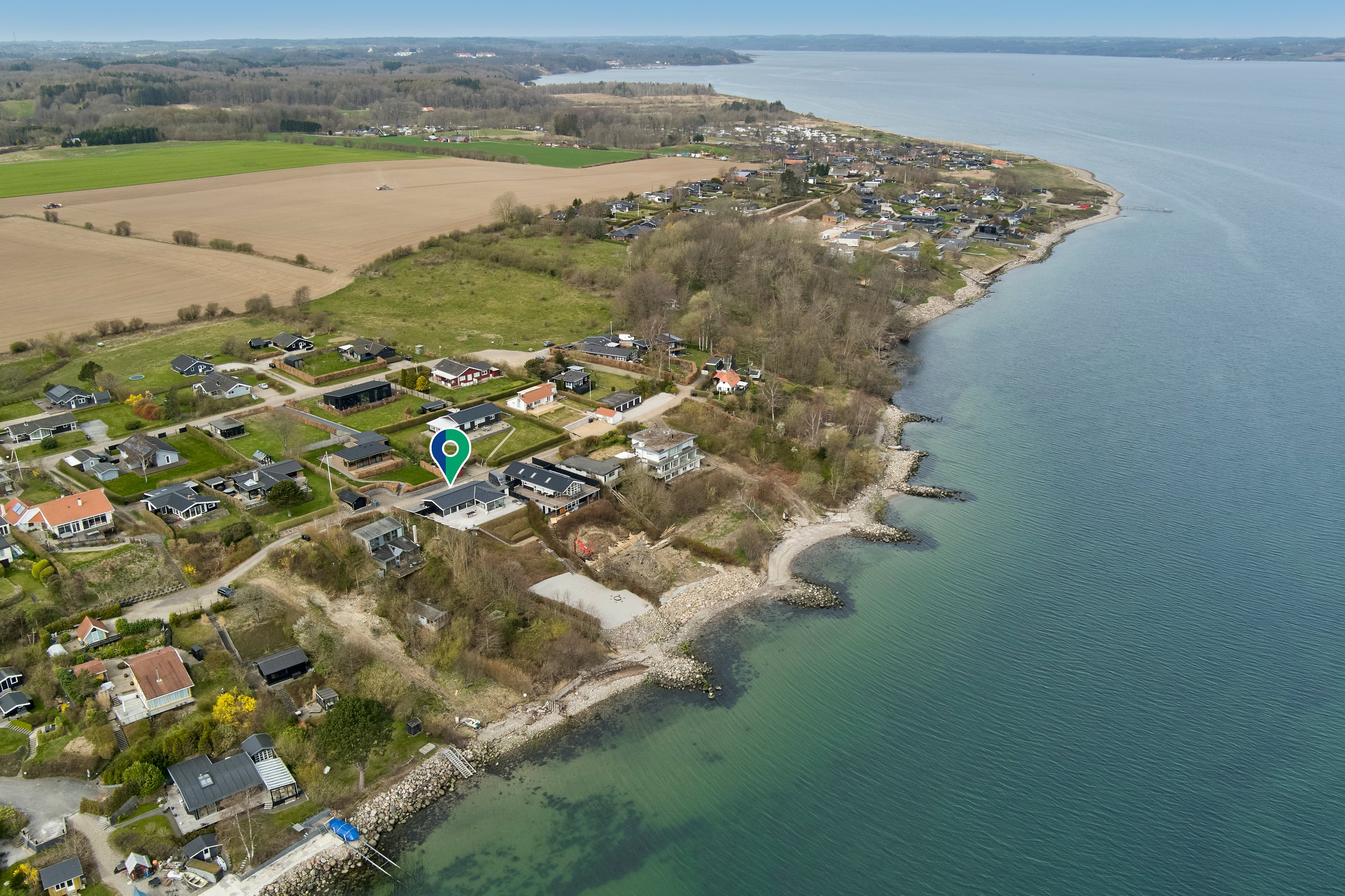 Fremhævet luftfoto billede i fuldskærmstilstand. Billede af Niels Pedersensvej 45B, Mørkholt, 7080 Børkop