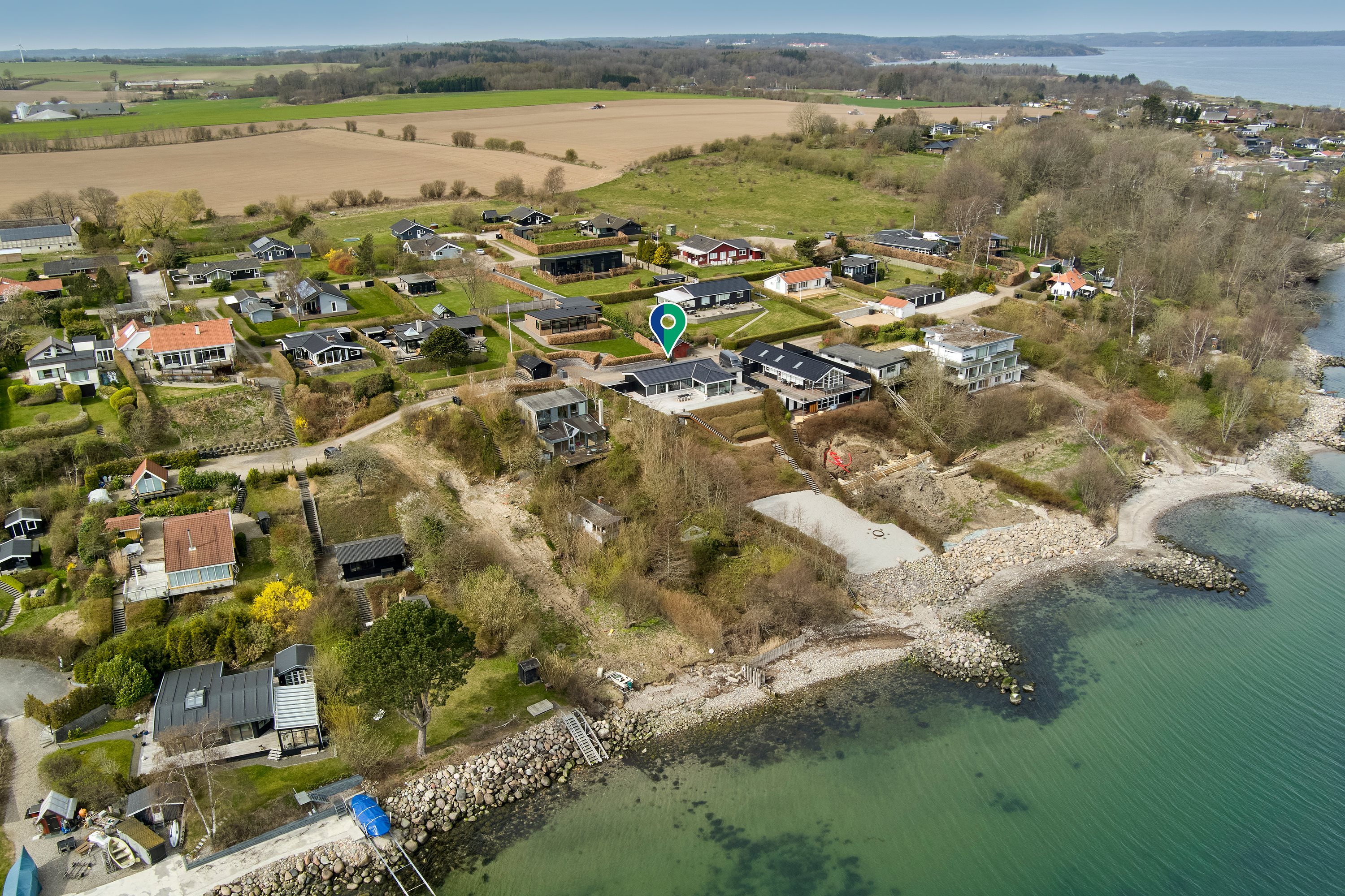 Fremhævet luftfoto billede i fuldskærmstilstand. Billede af Niels Pedersensvej 45B, Mørkholt, 7080 Børkop