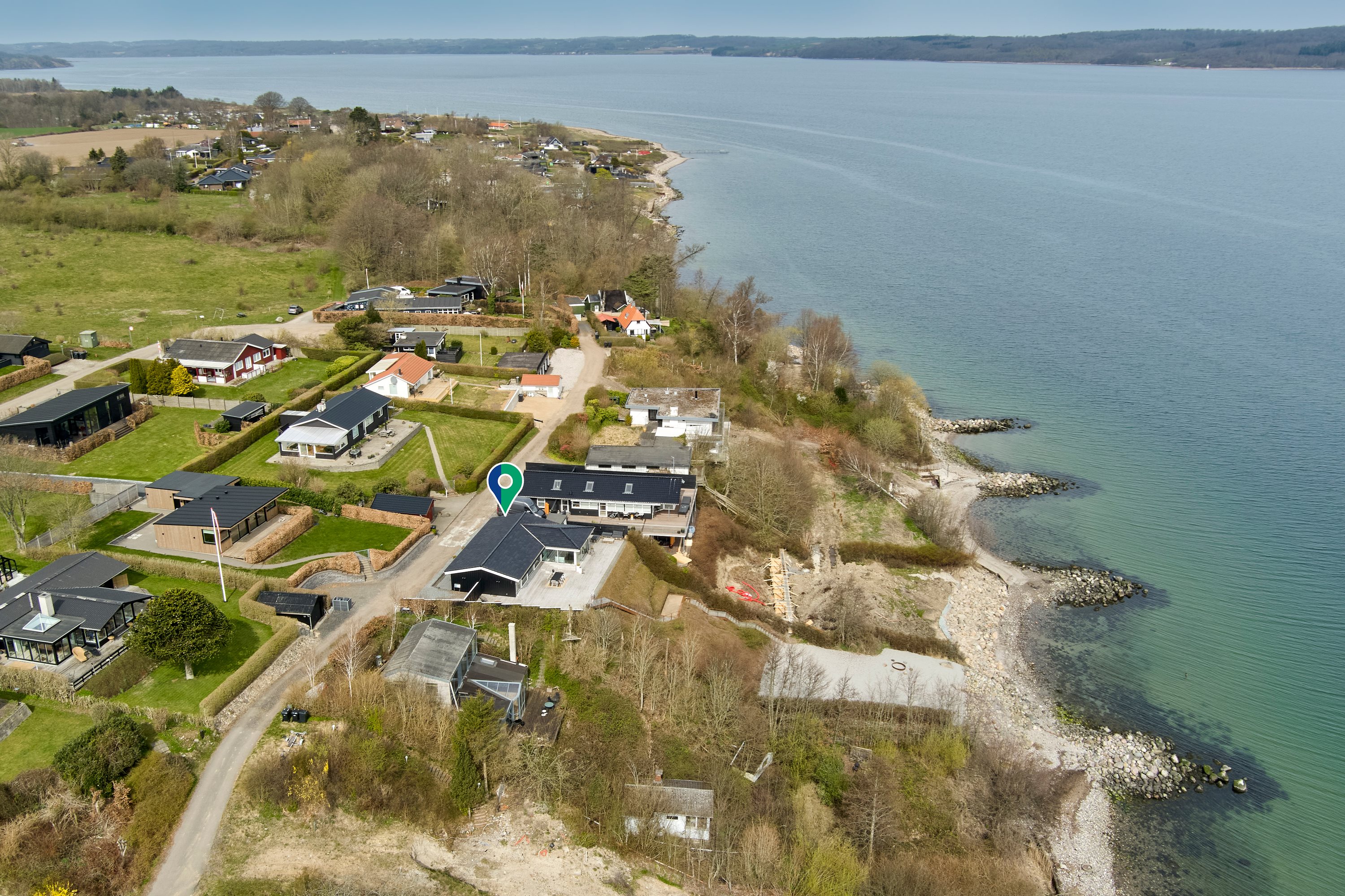 Fremhævet luftfoto billede i fuldskærmstilstand. Billede af Niels Pedersensvej 45B, Mørkholt, 7080 Børkop