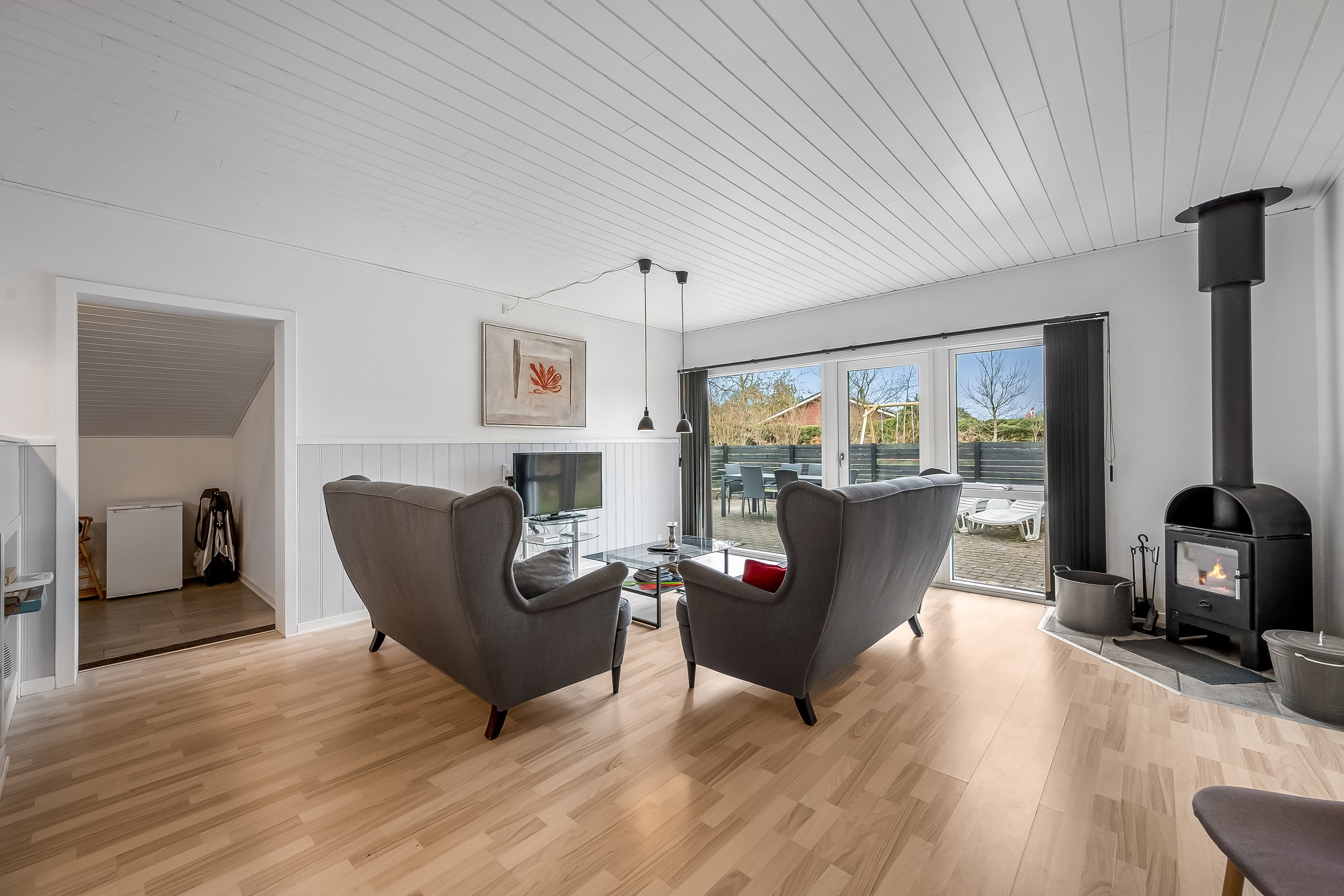 Fremhævet stue billede i fuldskærmstilstand. Billede af Vestervang 1, Lønne, 6830 Nørre Nebel