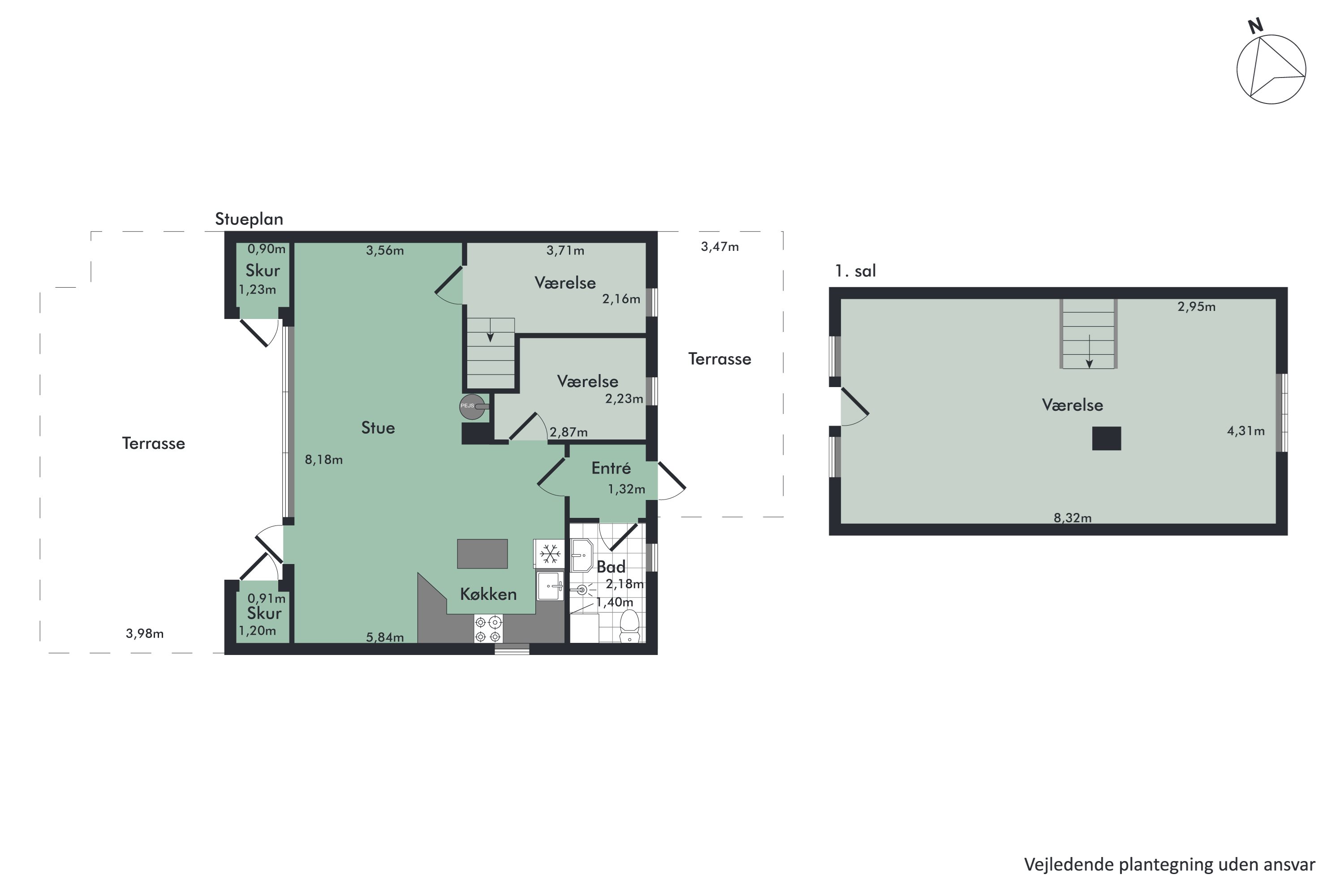 Plantegninger billede af Lyngvej 17, Sæbygård Feriecenter, 7870 Roslev