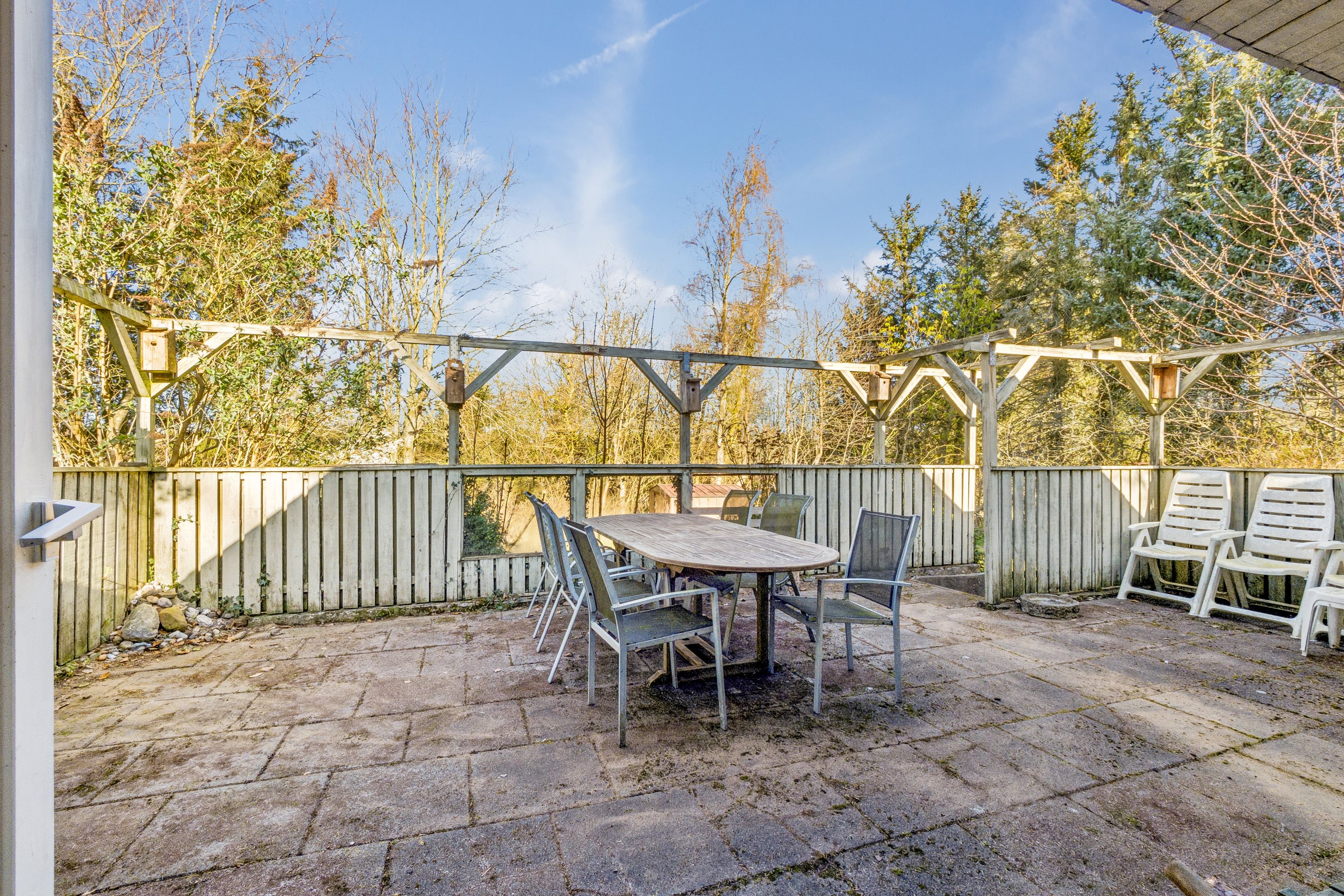 Fremhævet terrasse billede i fuldskærmstilstand. Billede af Lyngvej 17, Sæbygård Feriecenter, 7870 Roslev