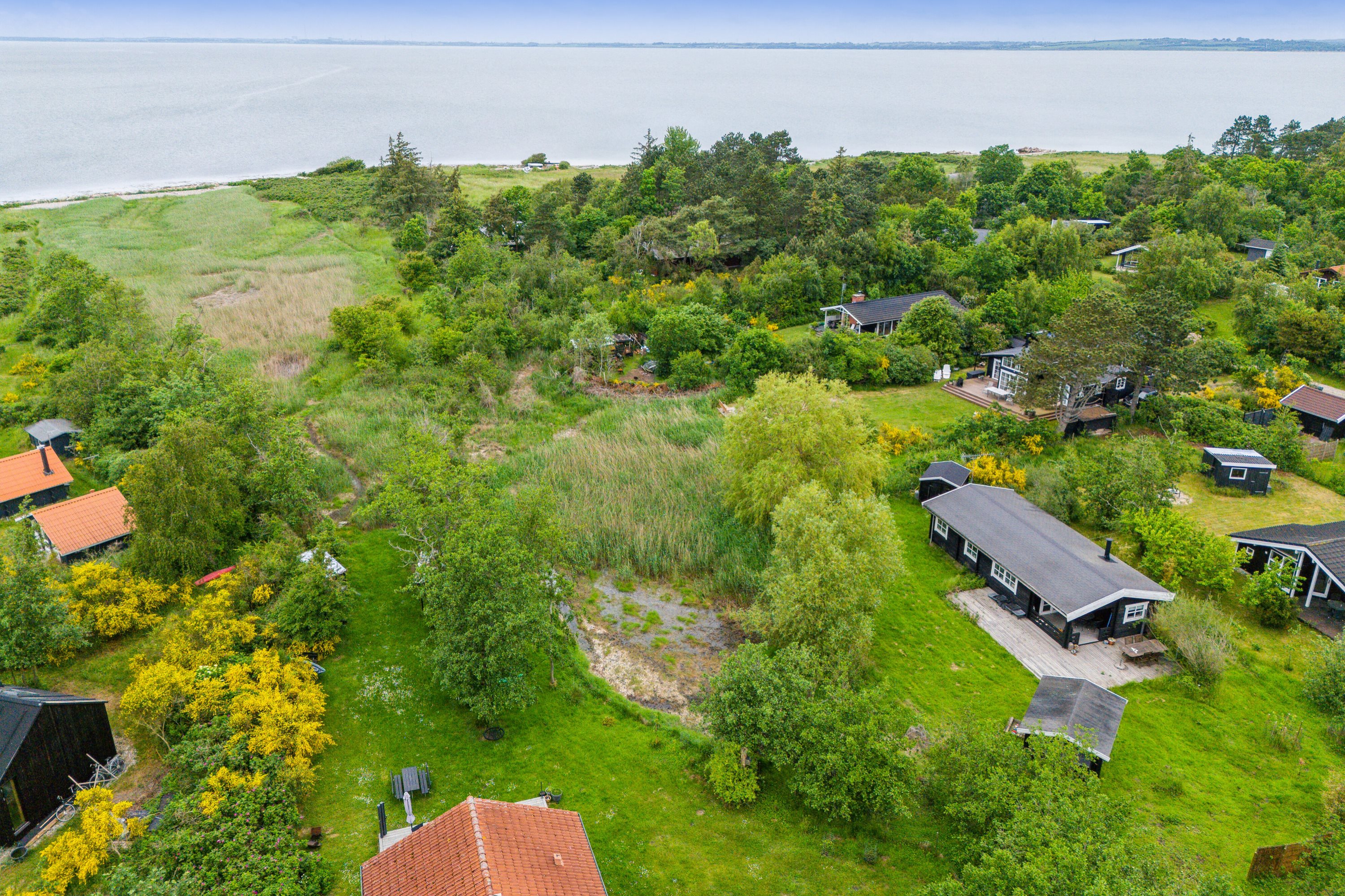 Fremhævet luftfoto billede i fuldskærmstilstand. Billede af Skovhusvej 39, Reersø Str, 4281 Gørlev