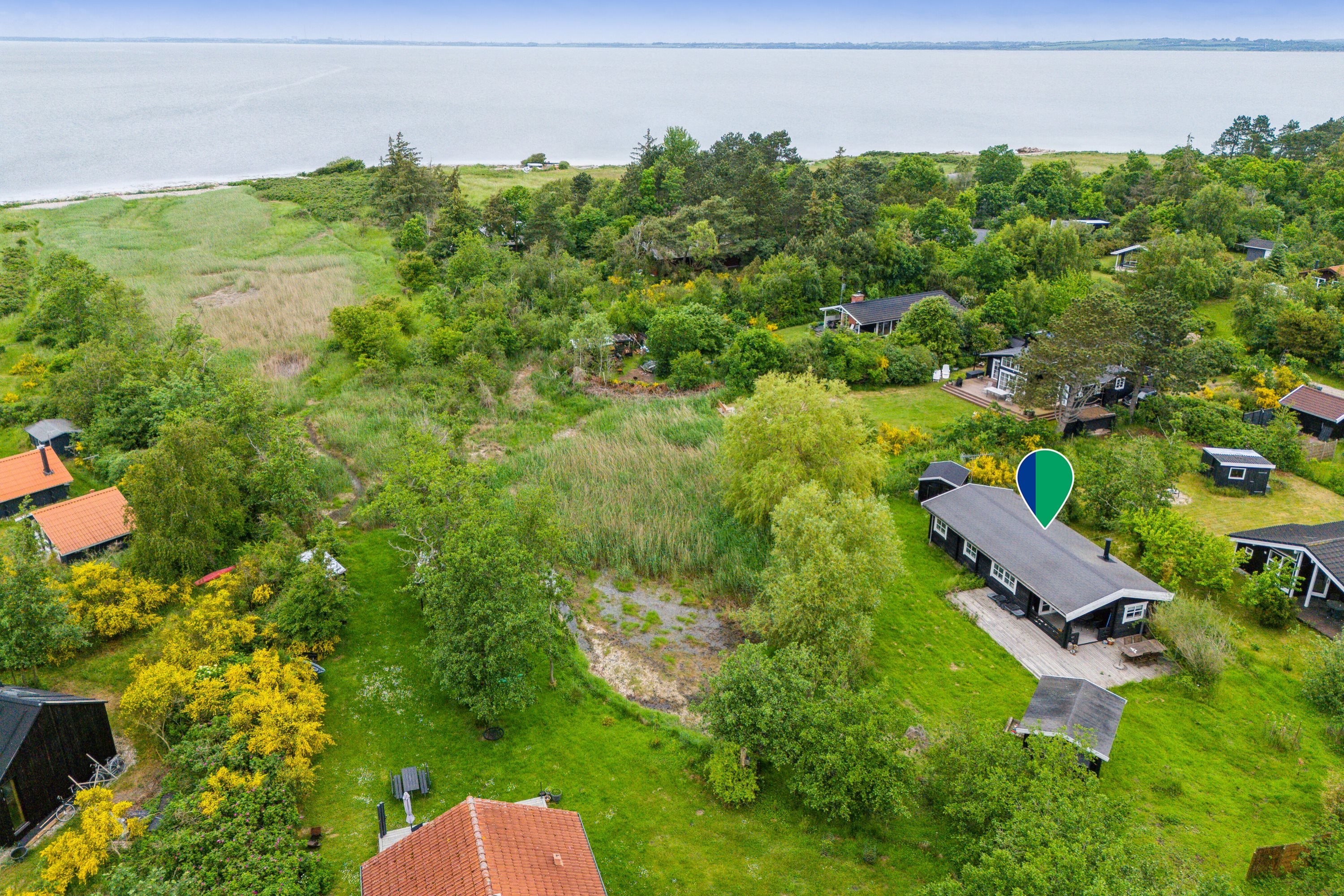 Fremhævet luftfoto billede i fuldskærmstilstand. Billede af Skovhusvej 39, Reersø Str, 4281 Gørlev