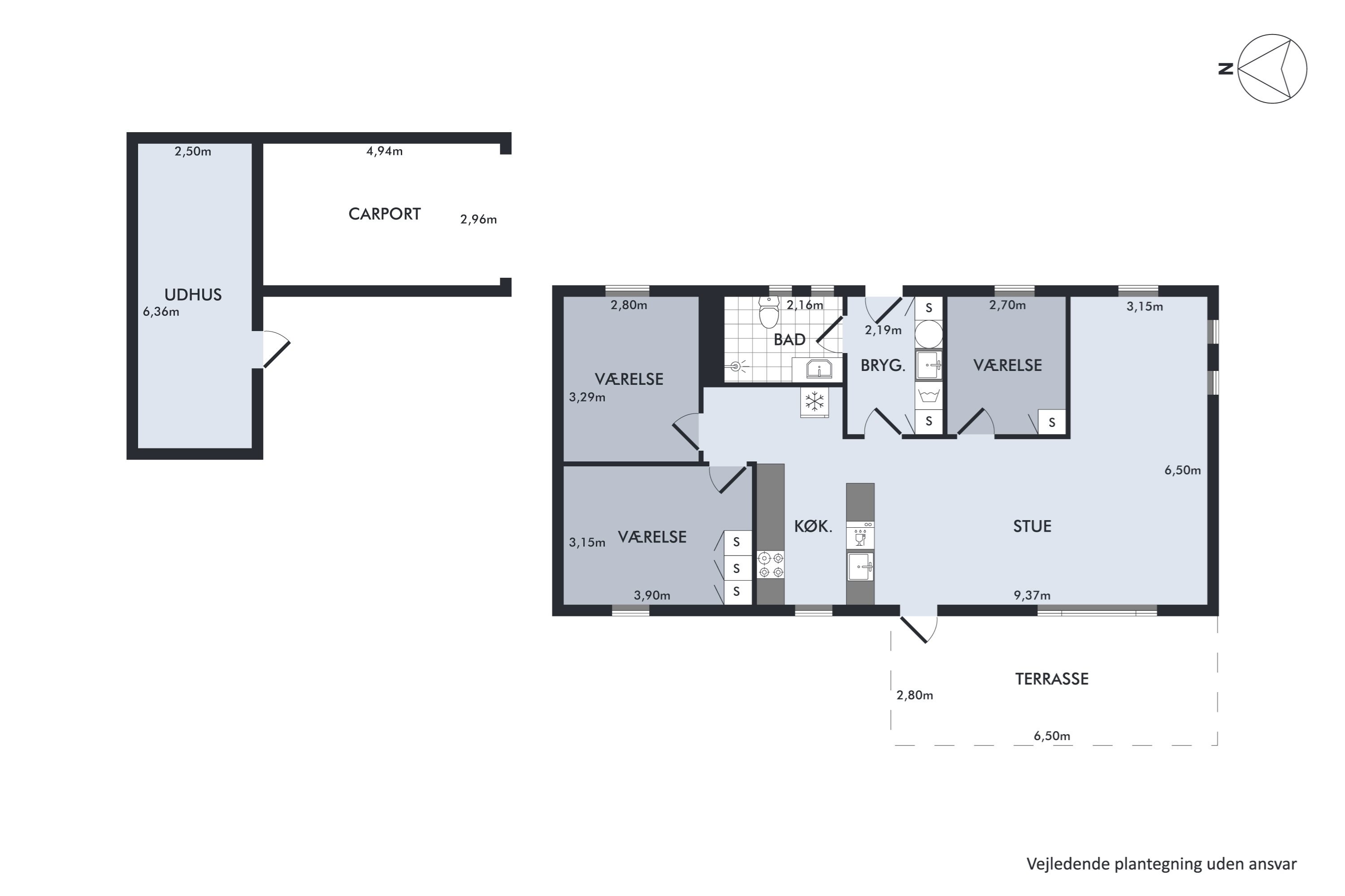 Plantegninger billede af Isaksvej 68, 9490 Pandrup