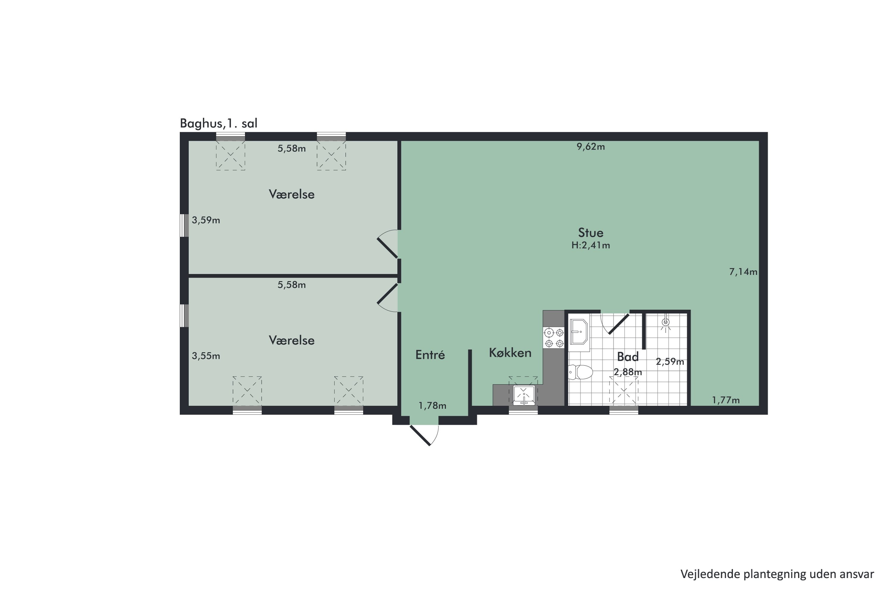 Plantegninger billede af Voldborggade 8A, 9240 Nibe