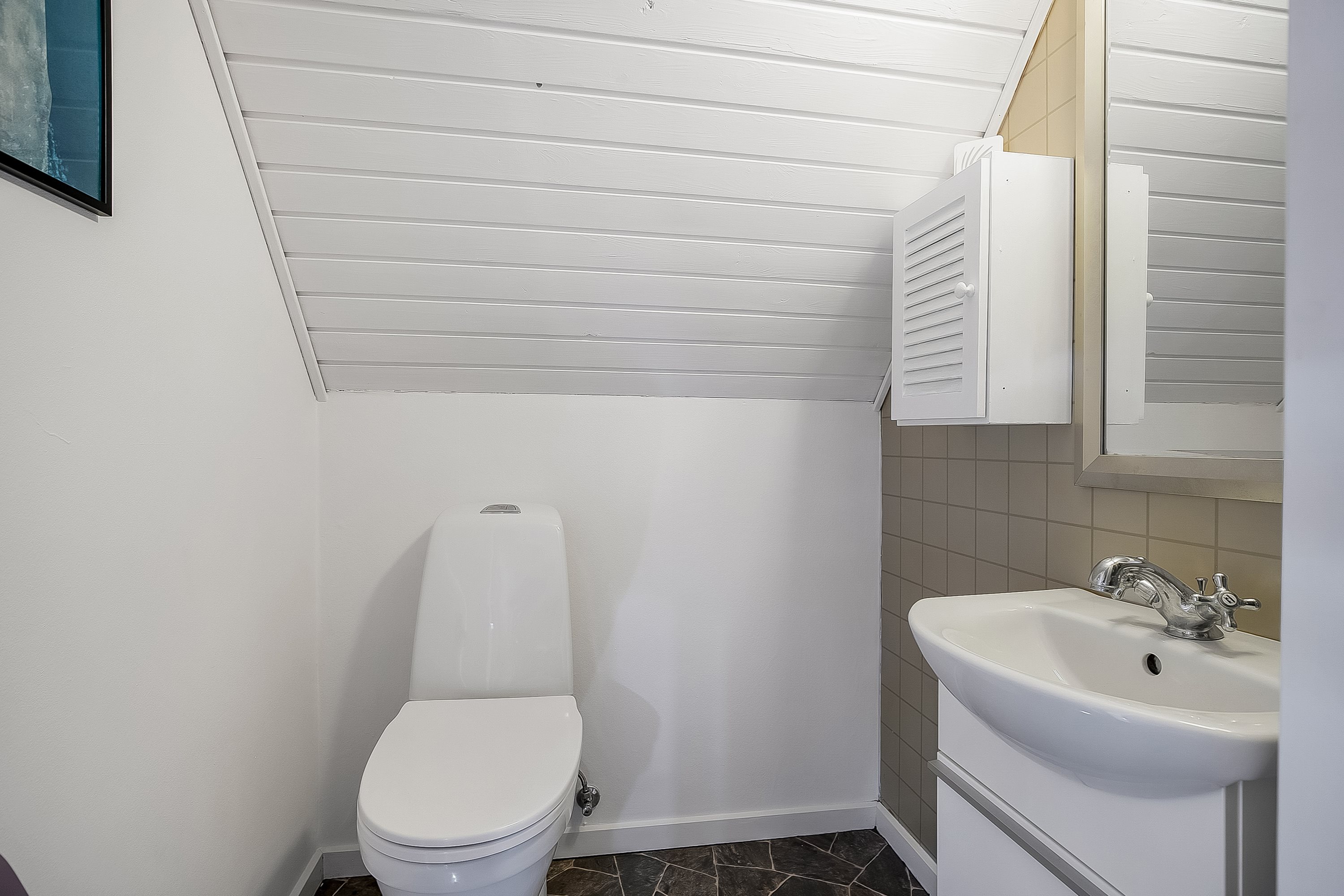 Fremhævet toilet billede i fuldskærmstilstand. Billede af Vongevej 8, Vindelev, 7300 Jelling