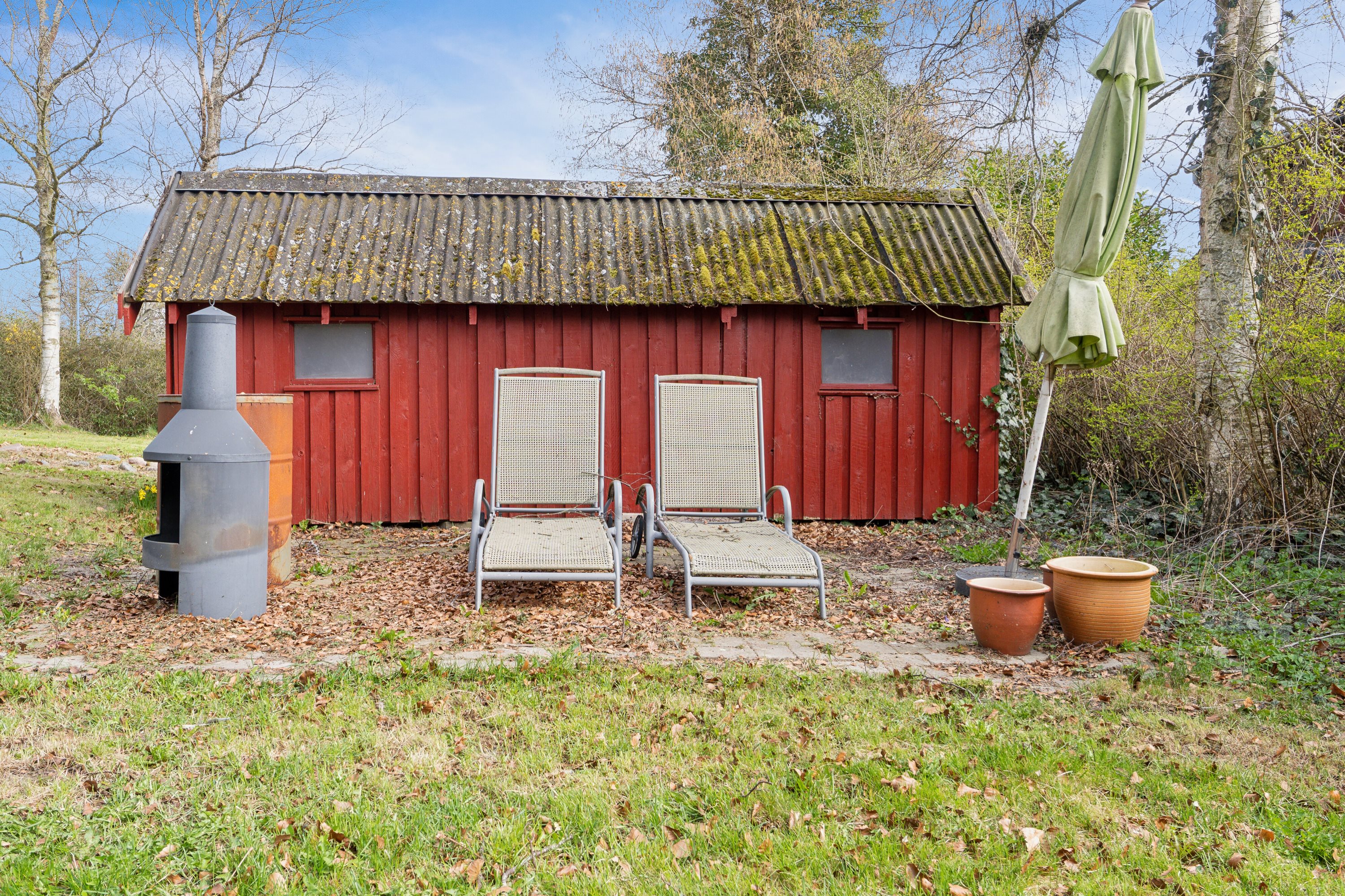 Fremhævet set fra haven billede i fuldskærmstilstand. Billede af Snøde Bygade 36, Snøde, 5953 Tranekær