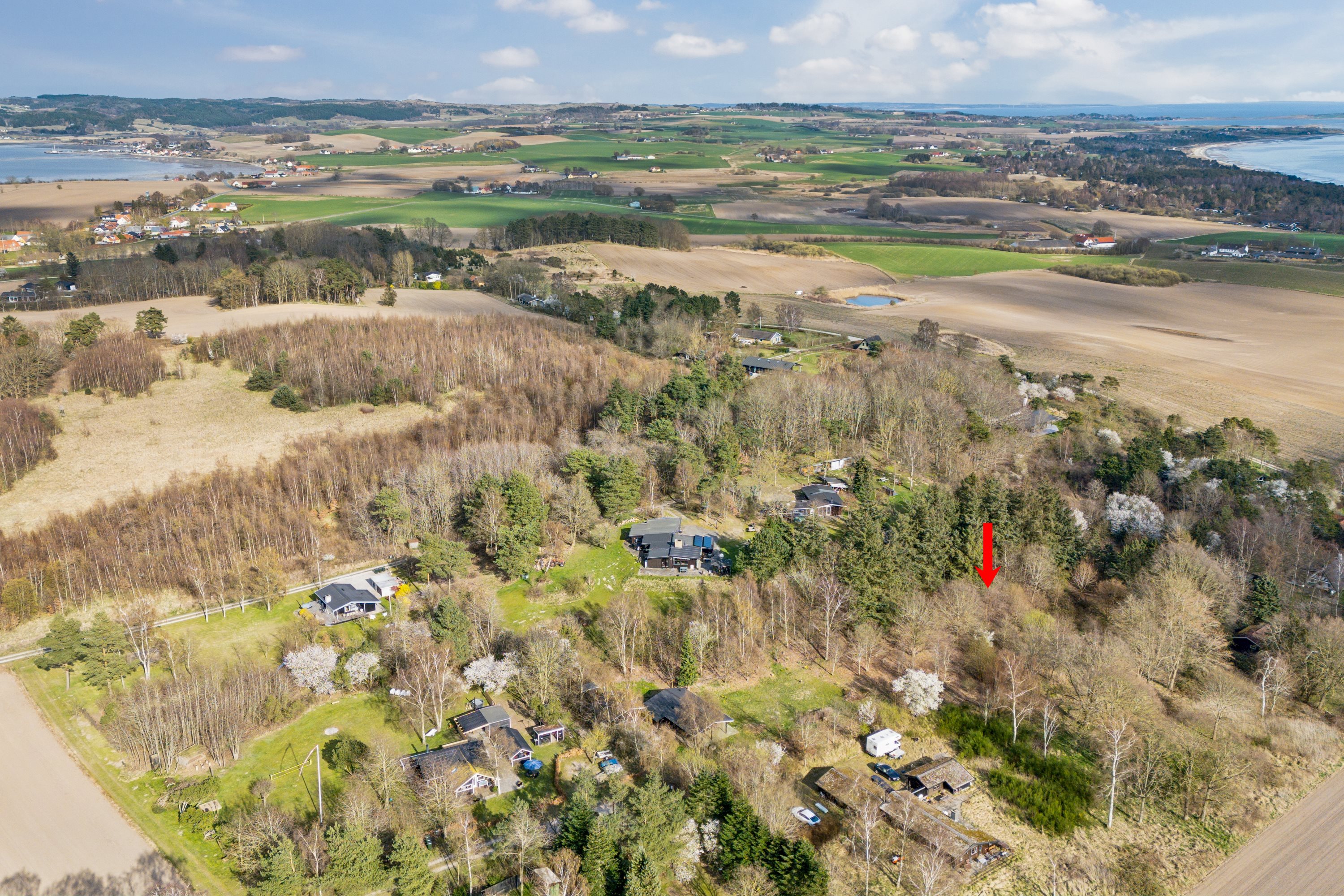 Fremhævet luftfoto billede i fuldskærmstilstand. Billede af Hyldestien 3, Tved, 8420 Knebel