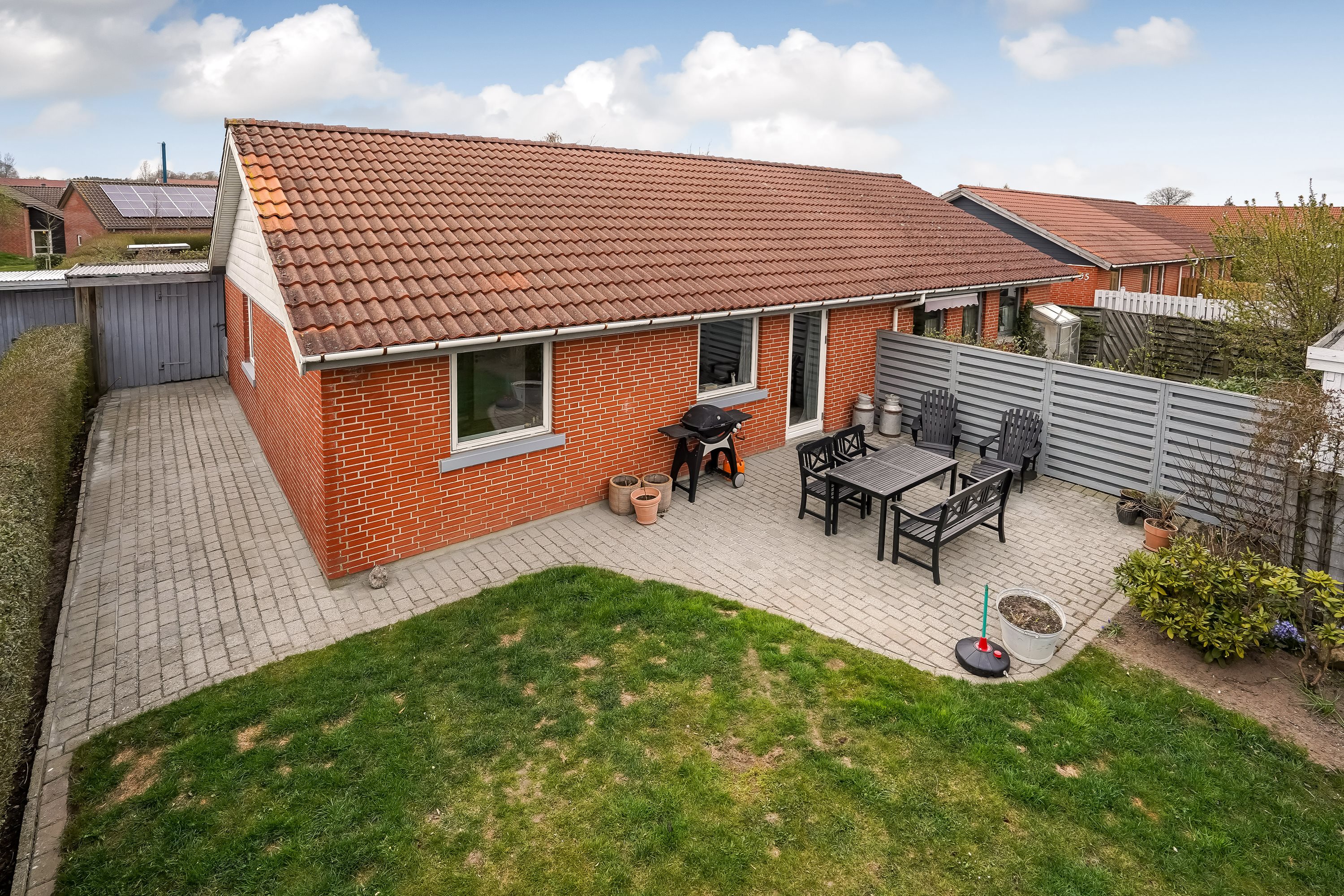 Fremhævet terrasse billede i fuldskærmstilstand. Billede af Toftekær 61B, 5471 Søndersø