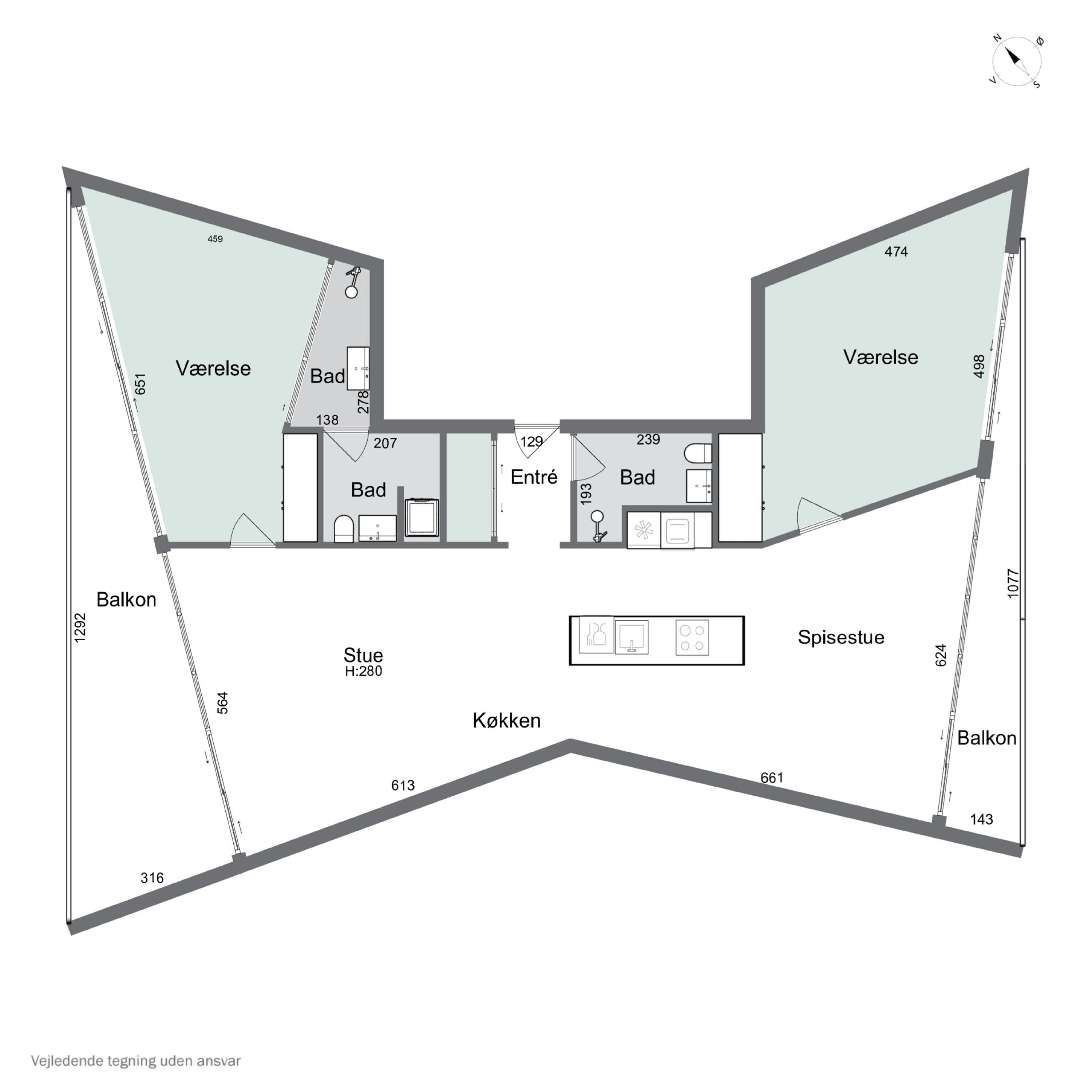 Plantegninger billede af UDEN BOPÆLSPLIGT - Drechselsgade 4B, 6., 2300 København S