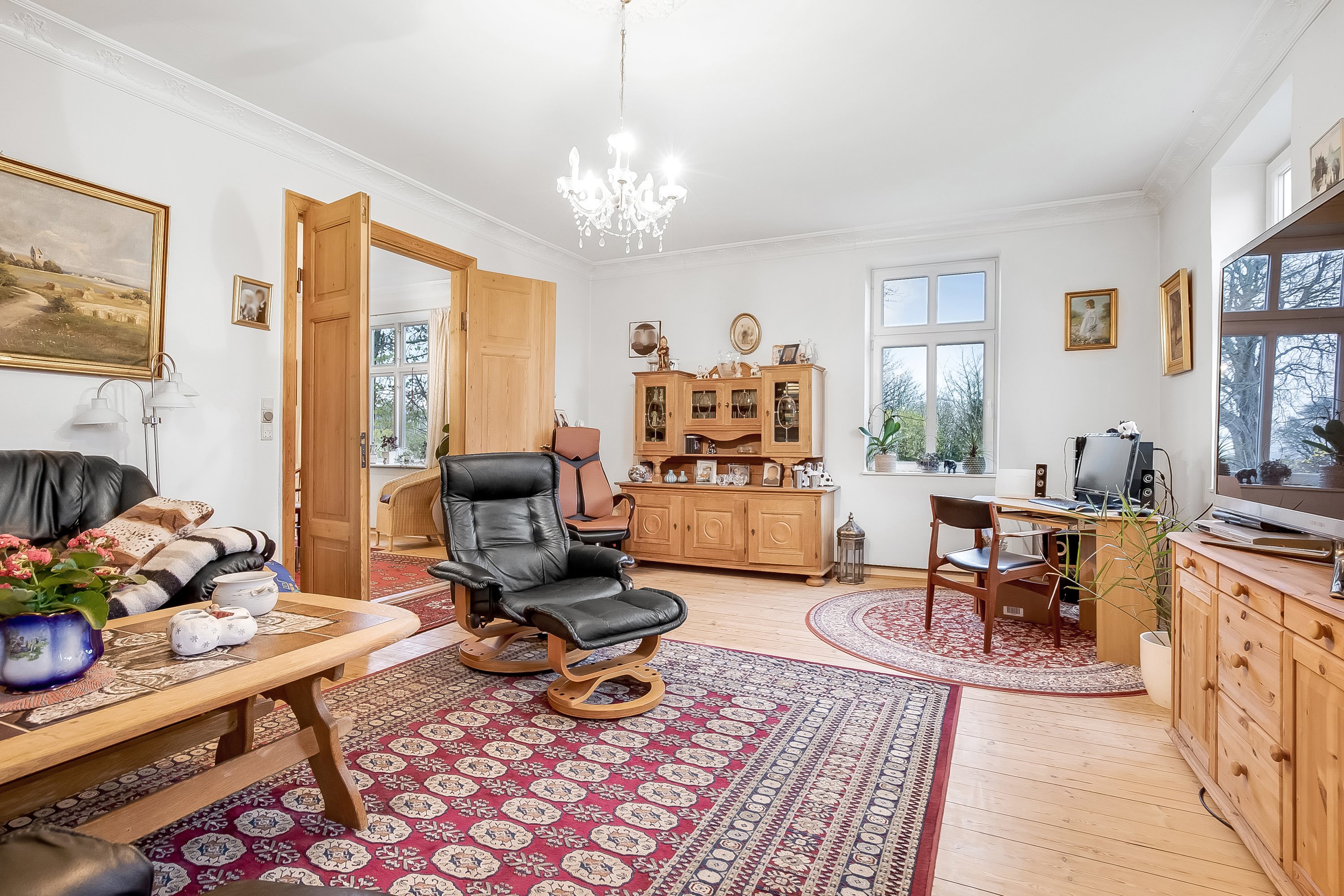 Fremhævet stue billede i fuldskærmstilstand. Billede af Favrvrå Bygade 23, 6070 Christiansfeld