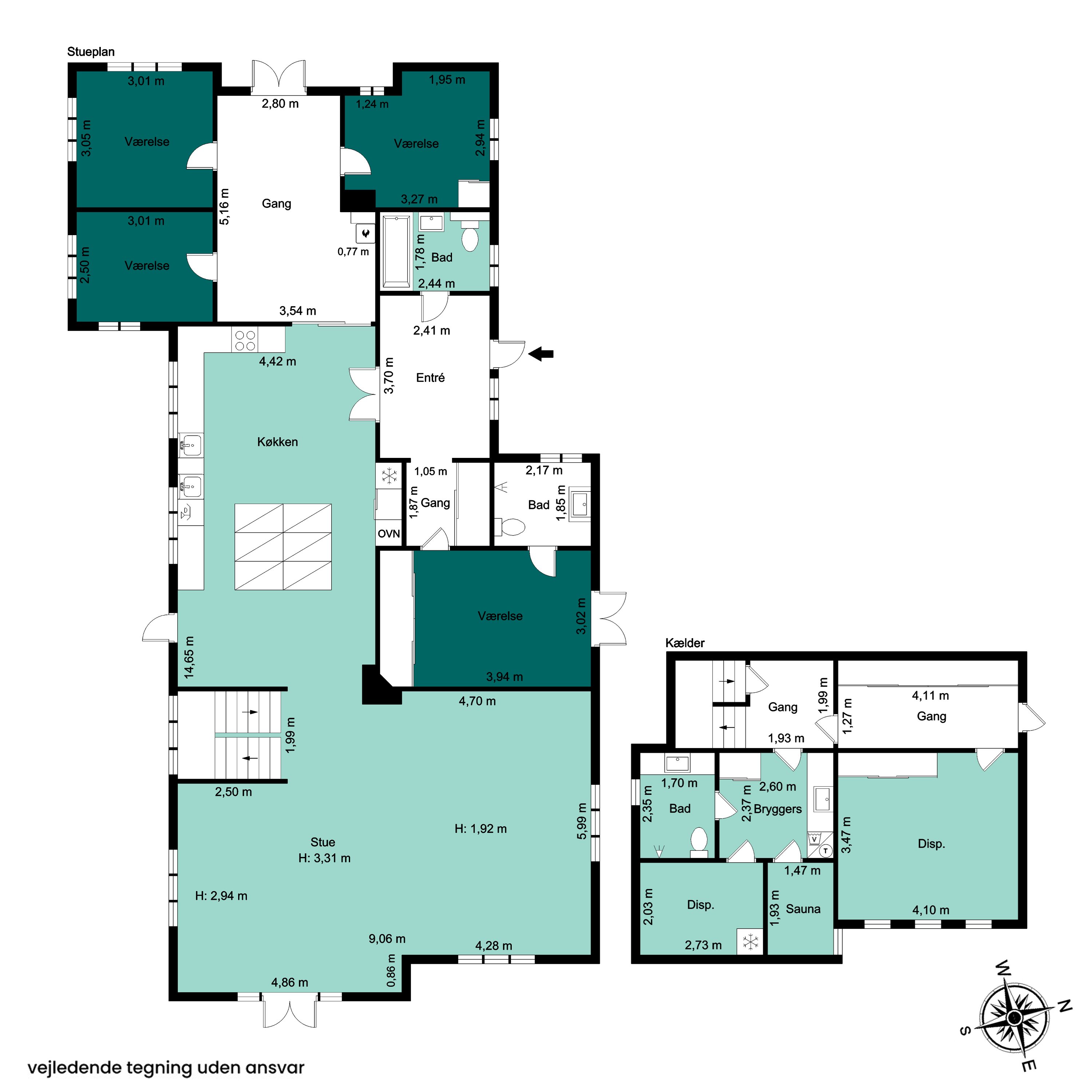 Plantegninger billede af Solbakkevej 8, 3050 Humlebæk