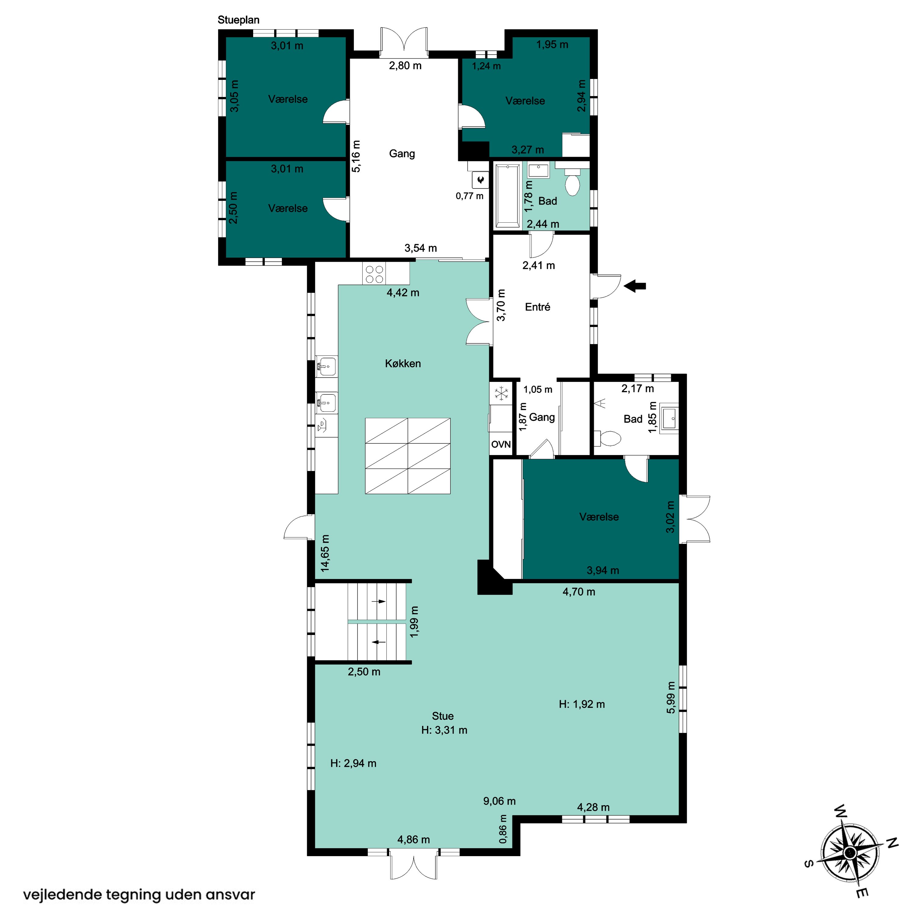 Plantegninger billede af Solbakkevej 8, 3050 Humlebæk