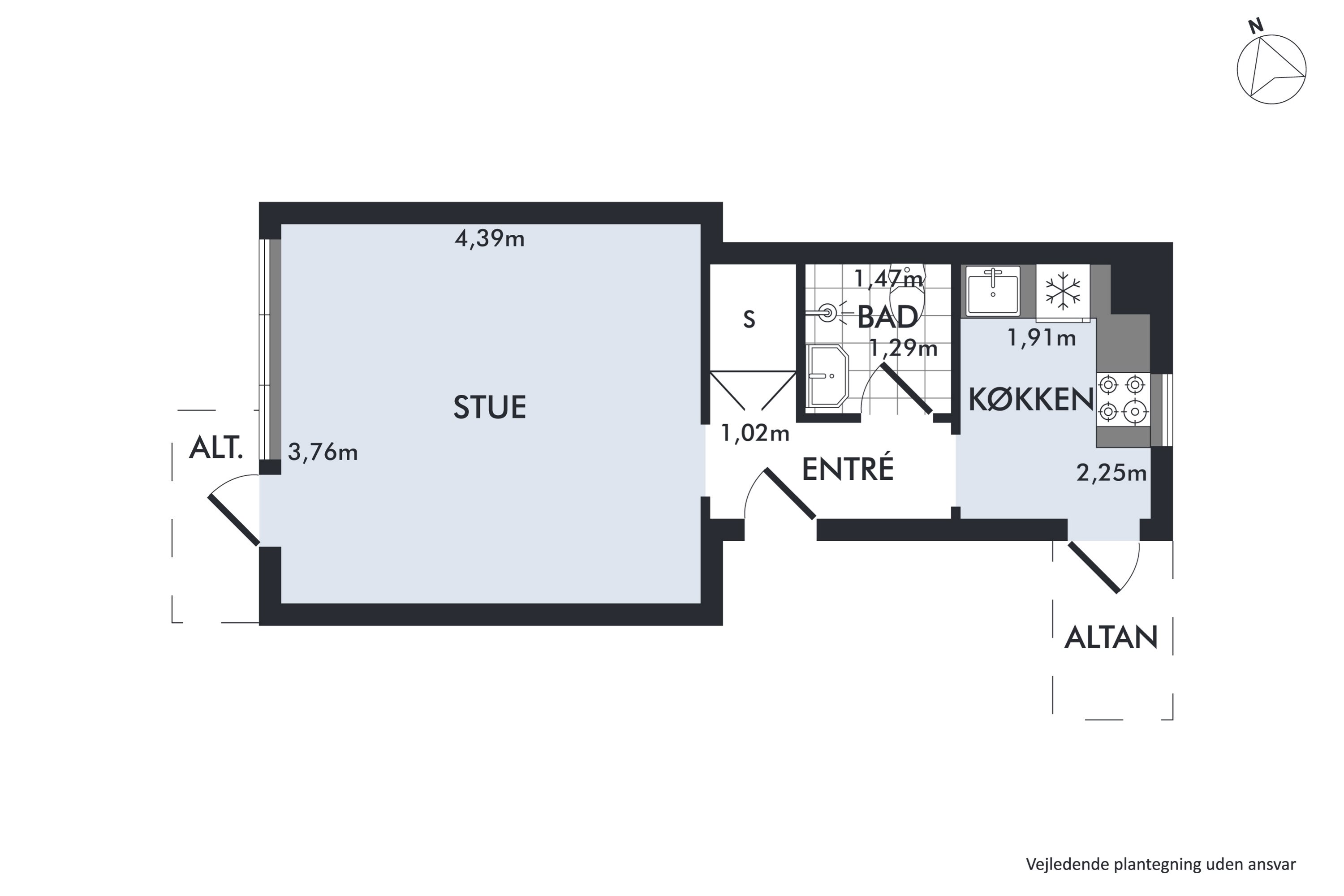 Plantegninger billede af Skovvejen 44C, 2. th., 8000 Aarhus C