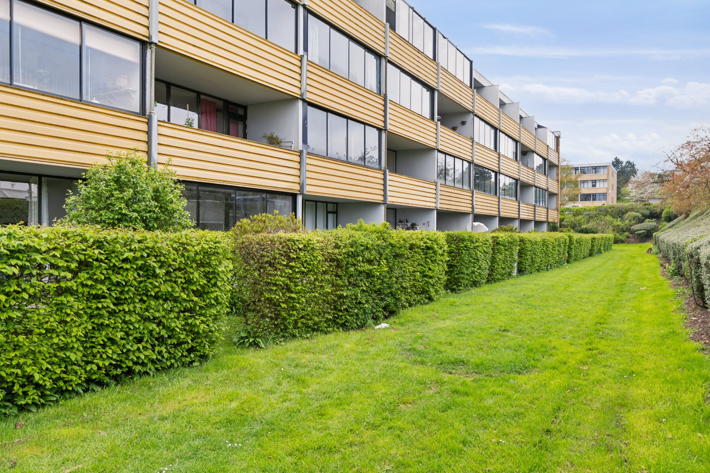 Fremhævet set fra haven billede i fuldskærmstilstand. Billede af Byskov Alle 16, st.. tv., 4200 Slagelse