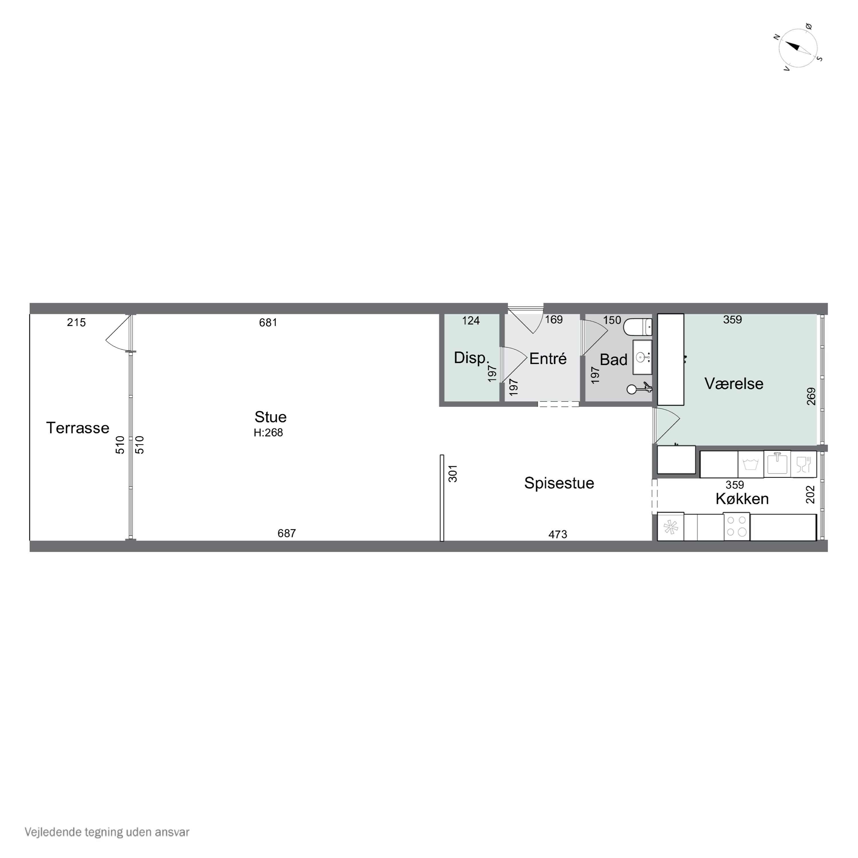 Plantegninger billede af Byskov Alle 16, st.. tv., 4200 Slagelse