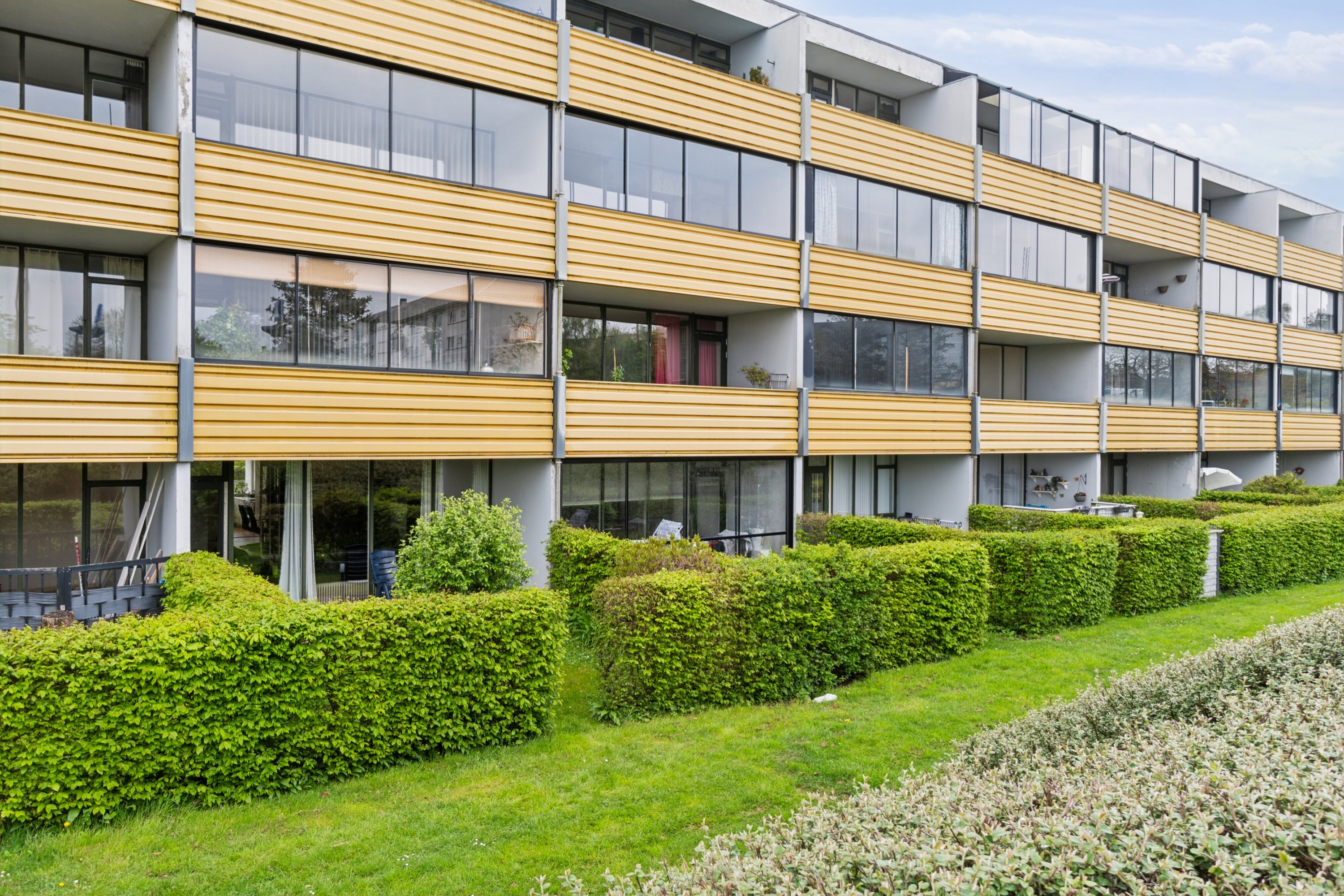 Fremhævet set fra haven billede i fuldskærmstilstand. Billede af Byskov Alle 16, st.. tv., 4200 Slagelse