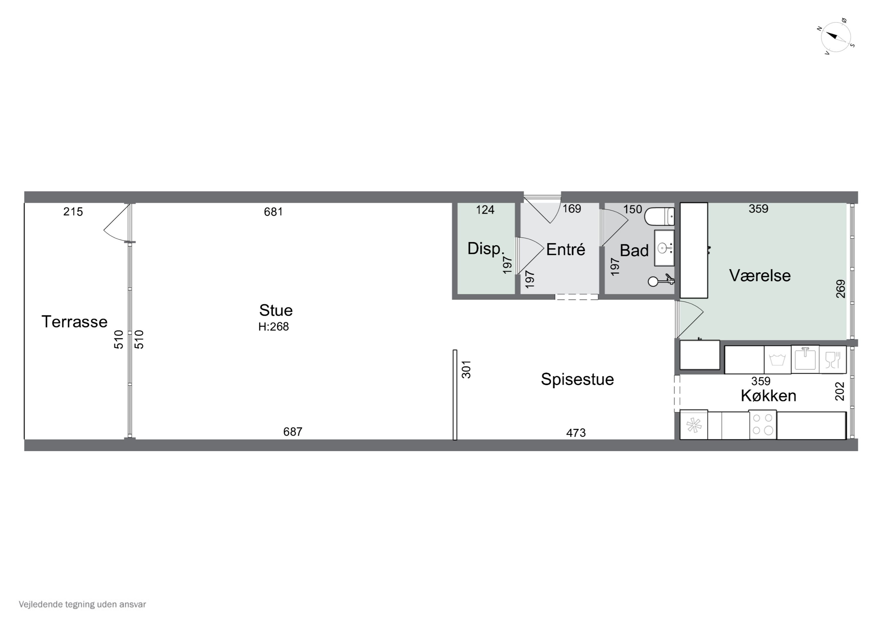 Plantegninger billede af Byskov Alle 16, st.. tv., 4200 Slagelse