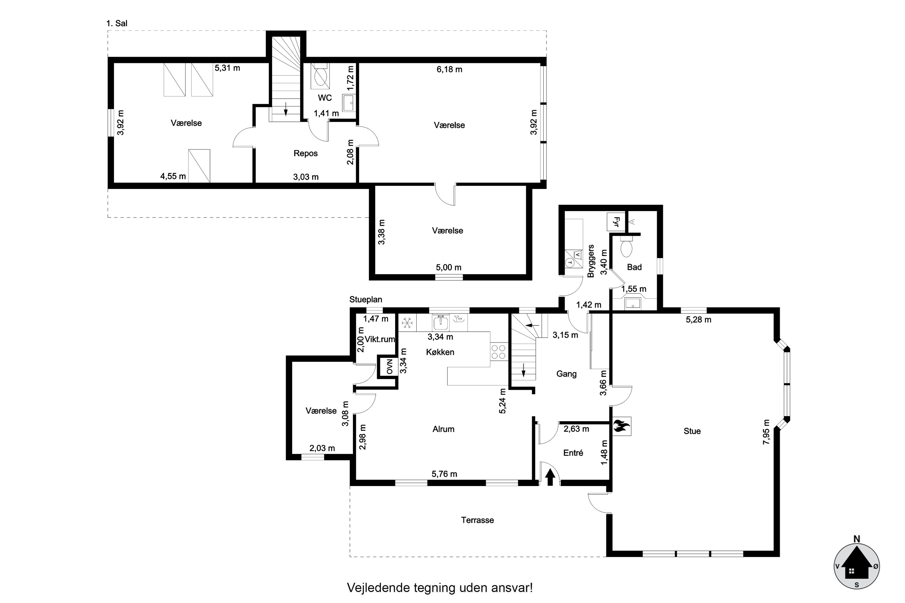 Plantegninger billede af Bjergevej 125, Ilbjerge, 9800 Hjørring