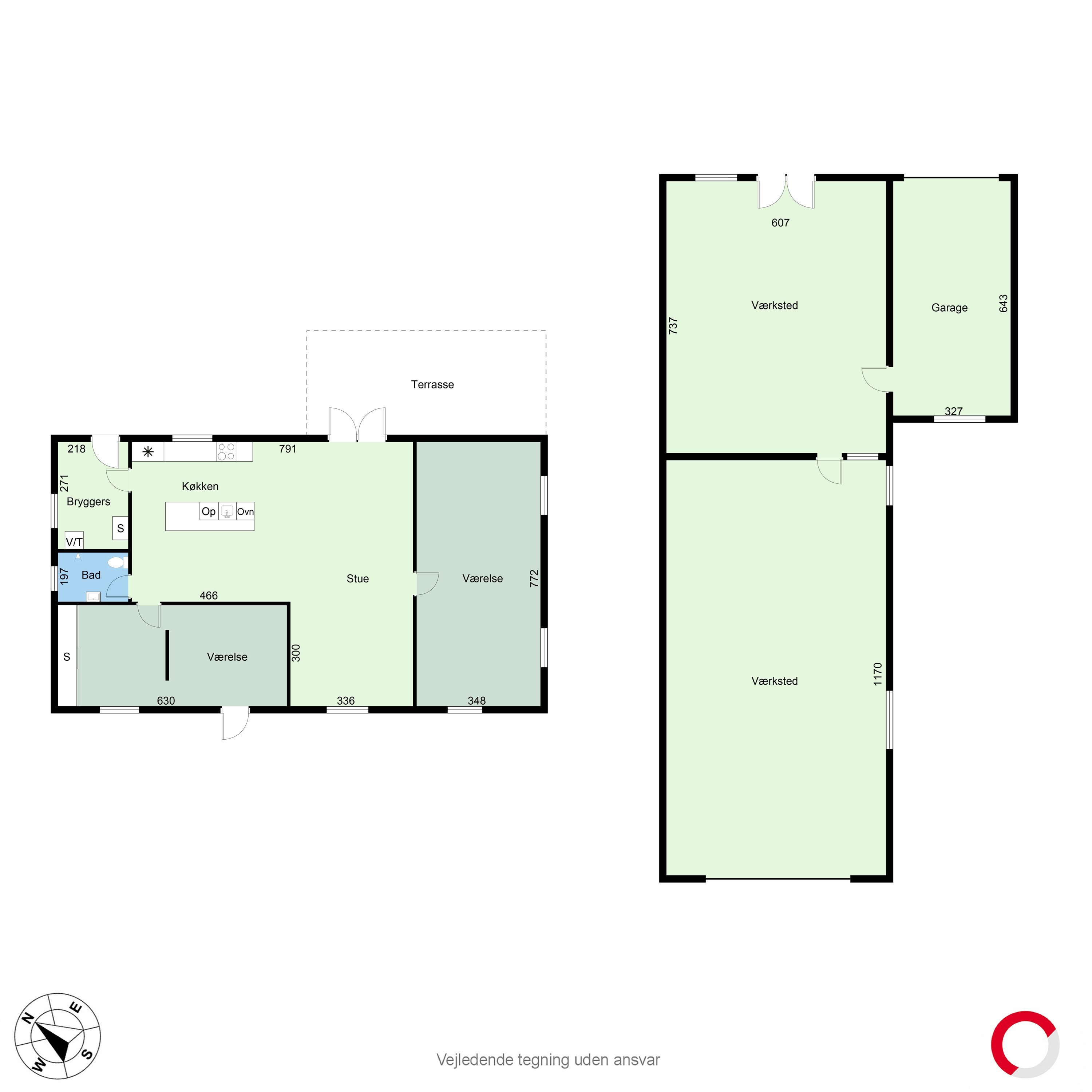 Plantegninger billede af Mødalvej 11, Skjoldelev, 8471 Sabro