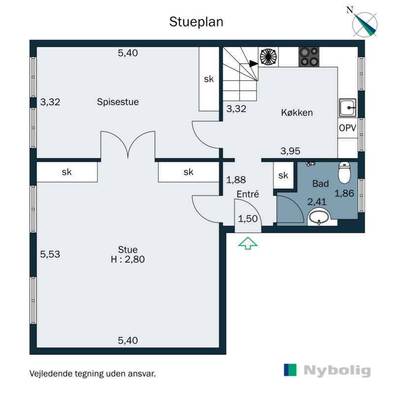Plantegninger billede af Naffet 30, 2. th., 6100 Haderslev