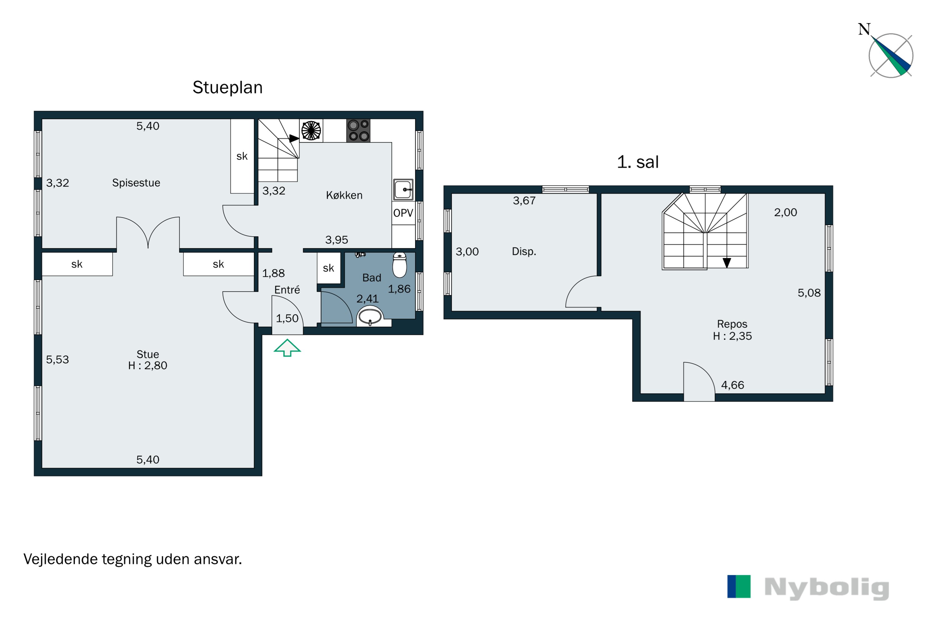 Plantegninger billede af Naffet 30, 2. th., 6100 Haderslev