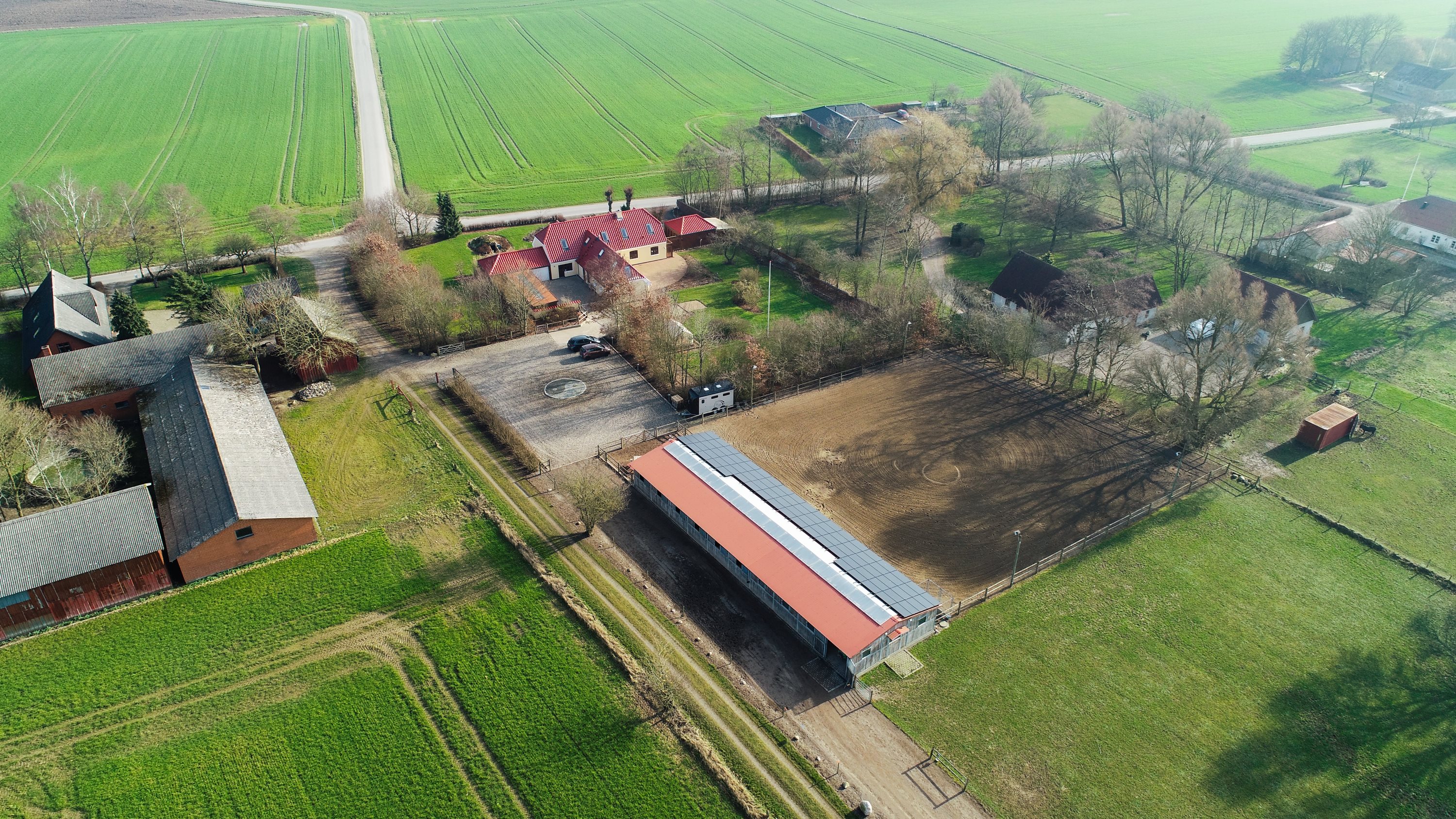 Fremhævet luftfoto billede i fuldskærmstilstand. Billede af Frederikslystvej 75, Eriknauer, 8723 Løsning