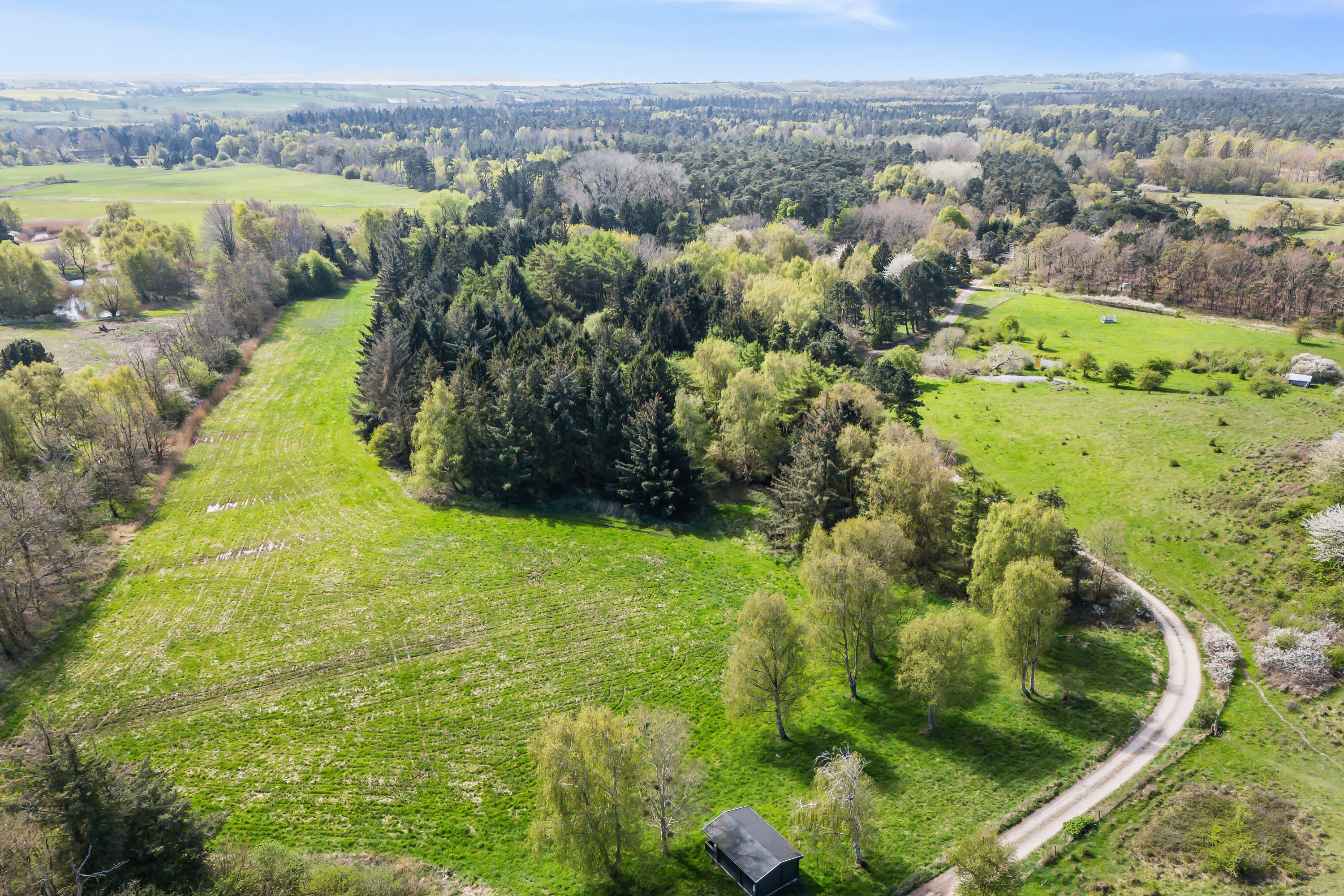 Fremhævet luftfoto billede i fuldskærmstilstand. Billede af Skovløbervej 29, Klint, 4500 Nykøbing Sj