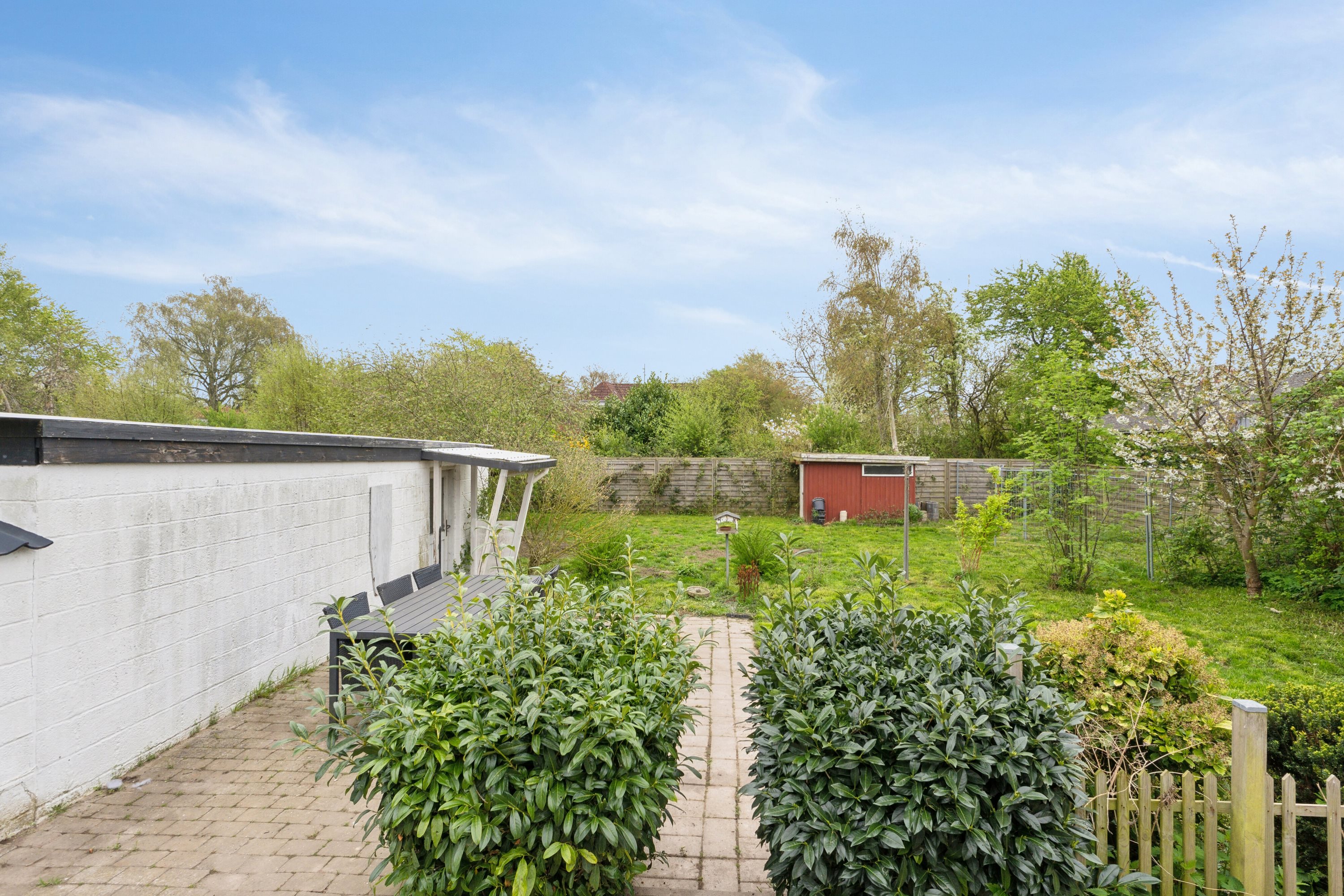 Fremhævet set fra haven billede i fuldskærmstilstand. Billede af Sangdrosselvej 7, Tåsinge, 5700 Svendborg