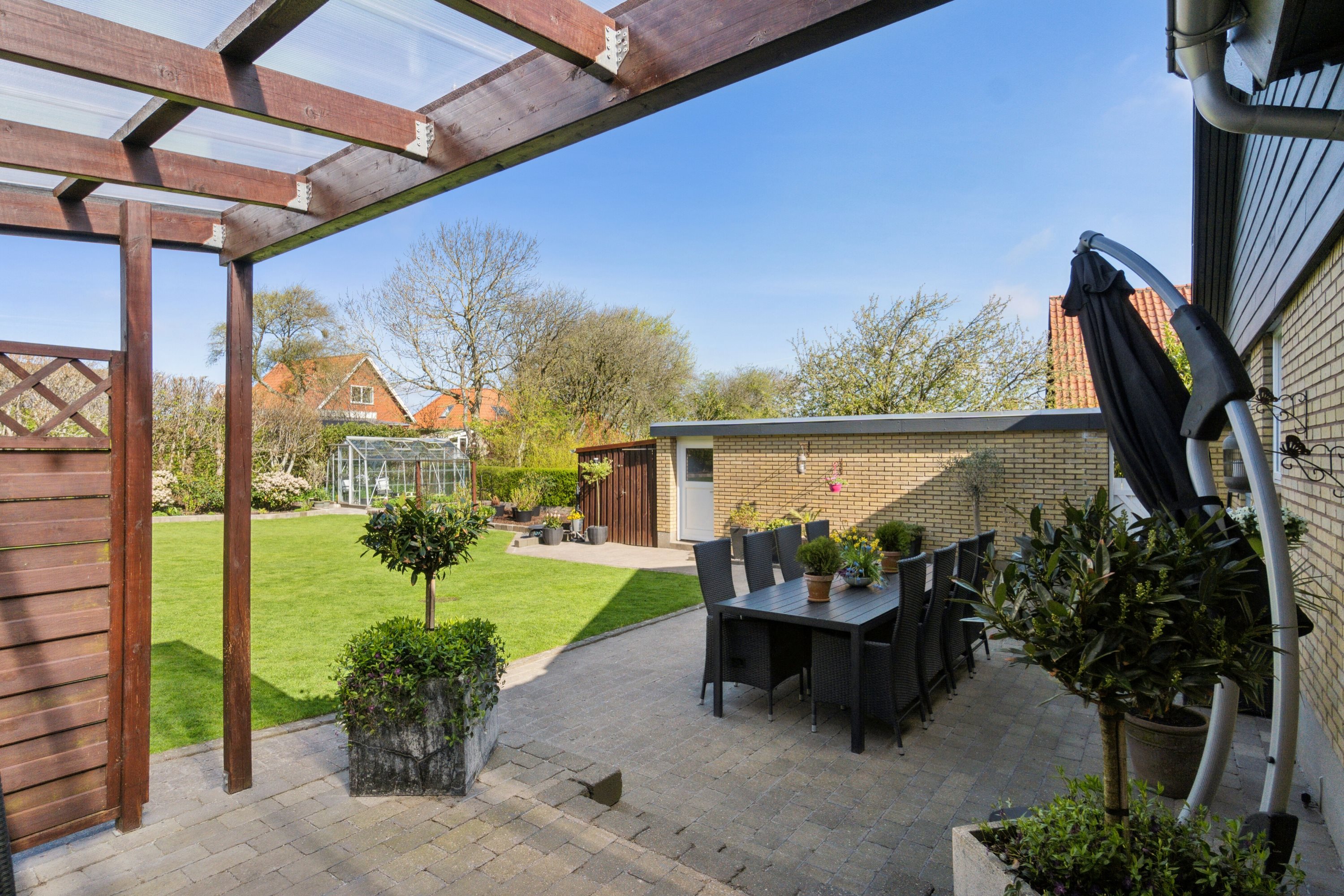 Fremhævet set fra haven billede i fuldskærmstilstand. Billede af Højtofte 22, 7760 Hurup Thy