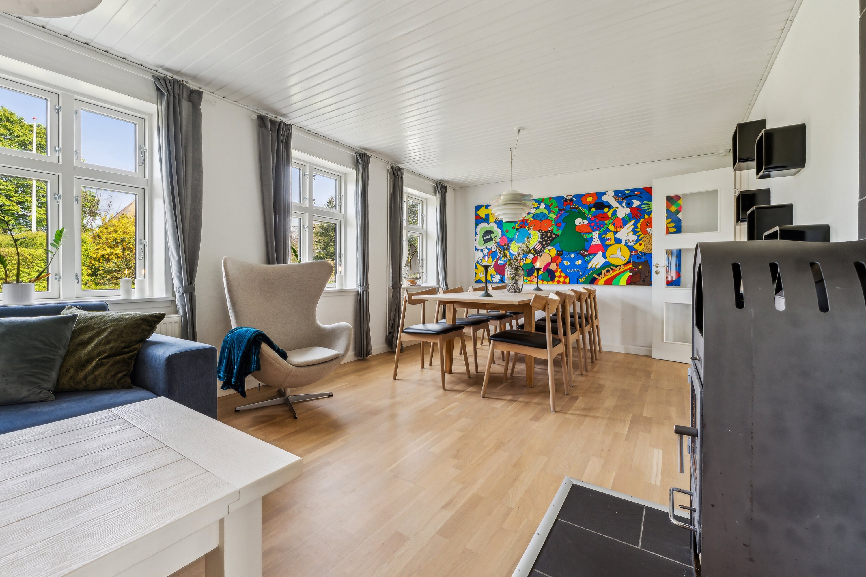 Fremhævet stue billede i fuldskærmstilstand. Billede af Tom Knudsensvej 6, Lohals, 5953 Tranekær